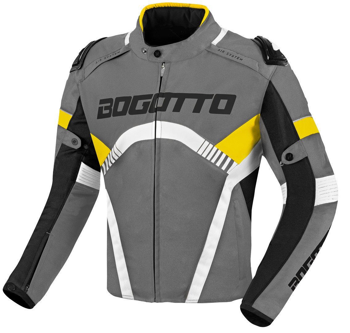 Bogotto Motorradjacke Boomerang wasserdichte Motorrad Textiljacke Grey/Yellow