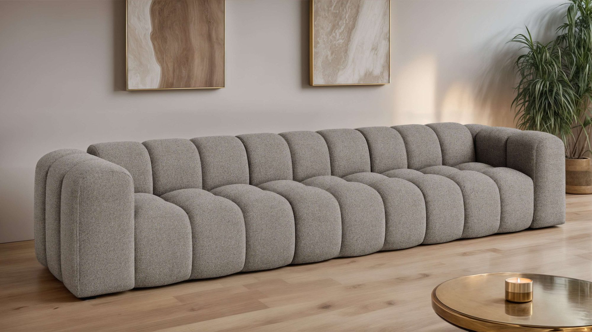 OTTO home Big-Sofa XL KALLIE Design-Sofa mit Steppung, Bubble-Optik, Breite 340 cm, moderne Steppung, hoher Sitzkomfort und modernes Design