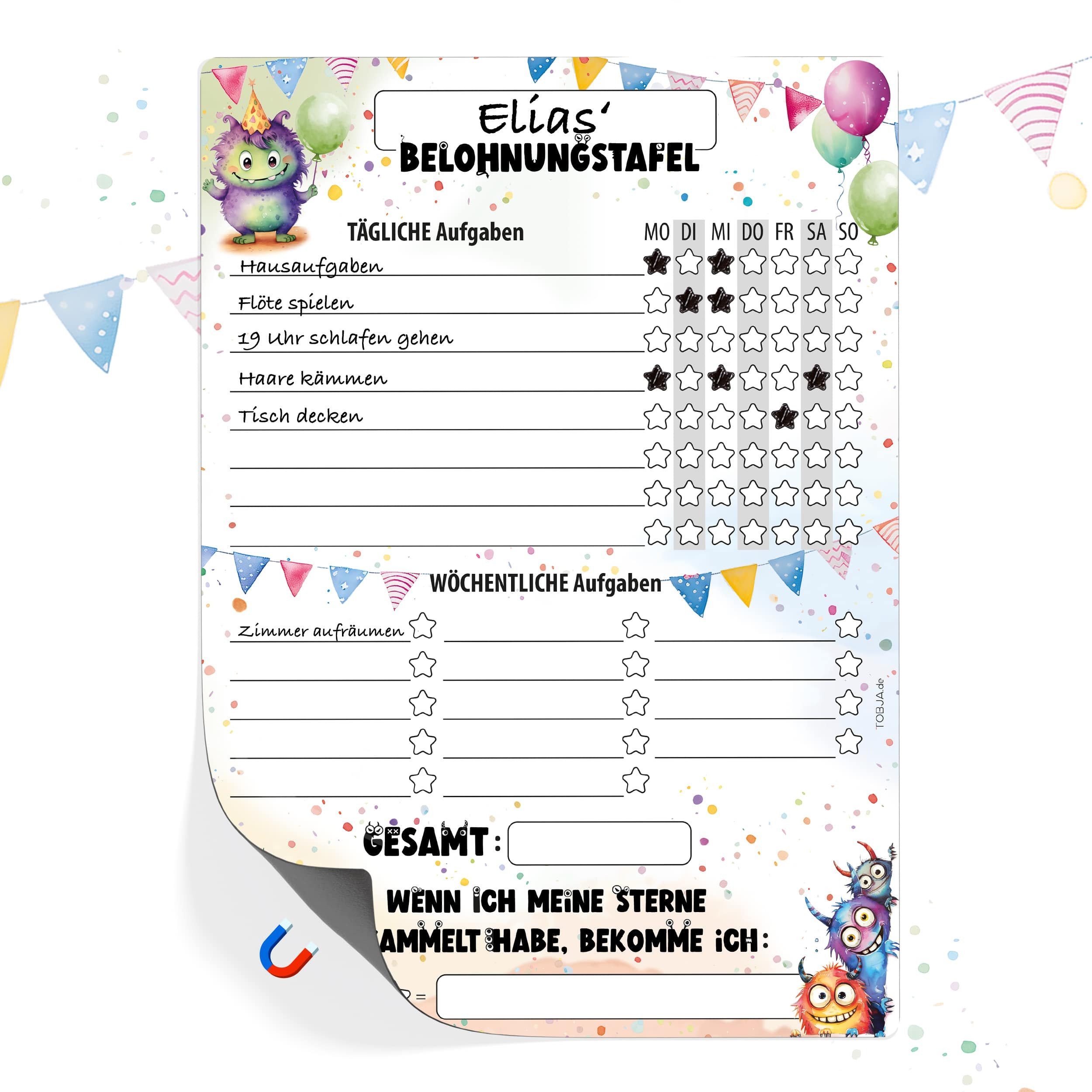 TOBJA Magnettafel Belohnungstafel Monster für Kinder, günstig online kaufen