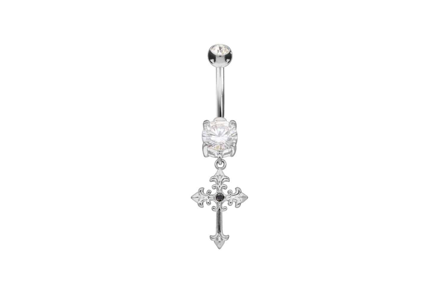 PIERCINGLINE Bauchnabelpiercing Chirurgenstahl Bananabell KREUZ (Bananabells, 1-tlg)