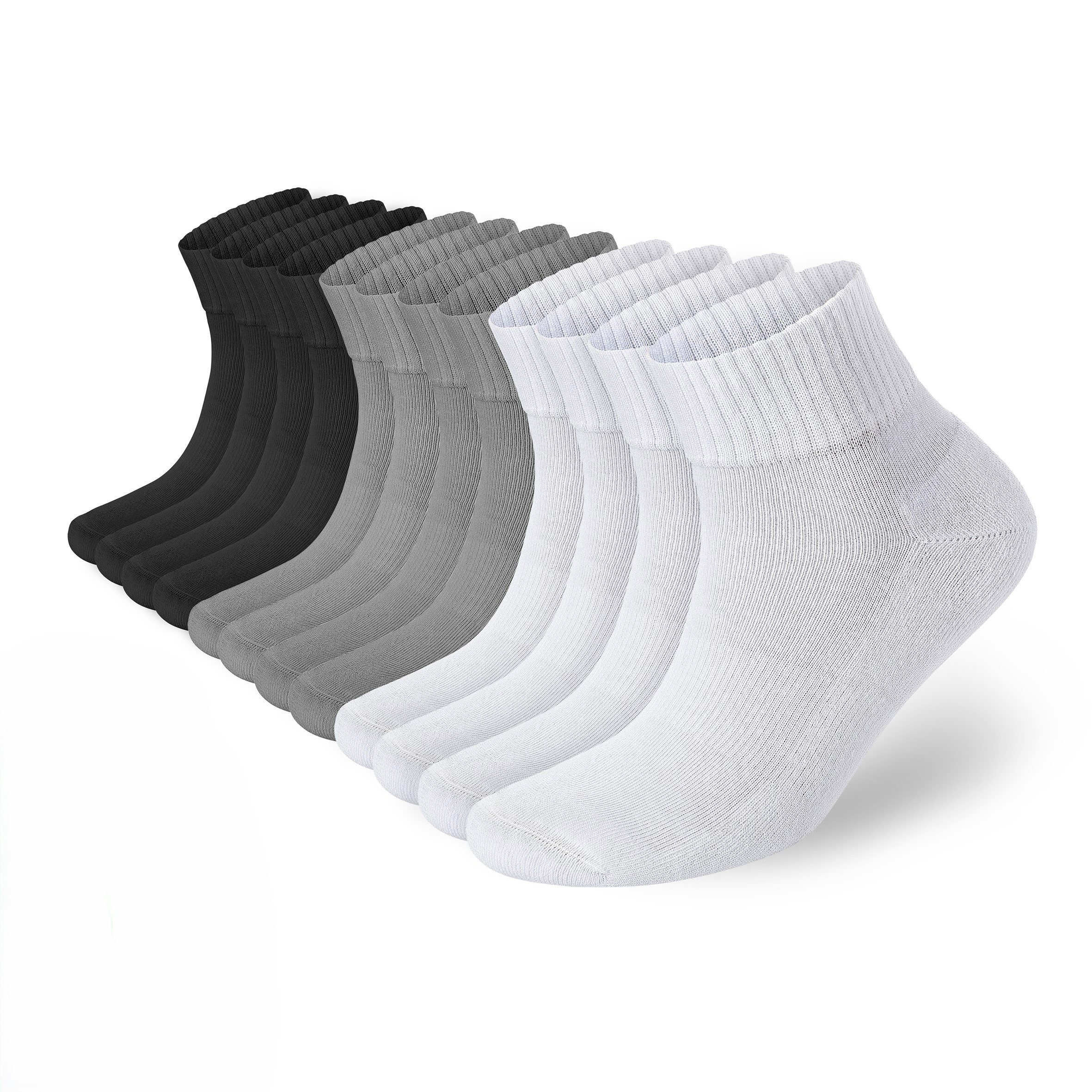 Sneakersocken 12 Paar Sneaker Socken für Damen & Herren Bio-Baumwolle Sportsocken