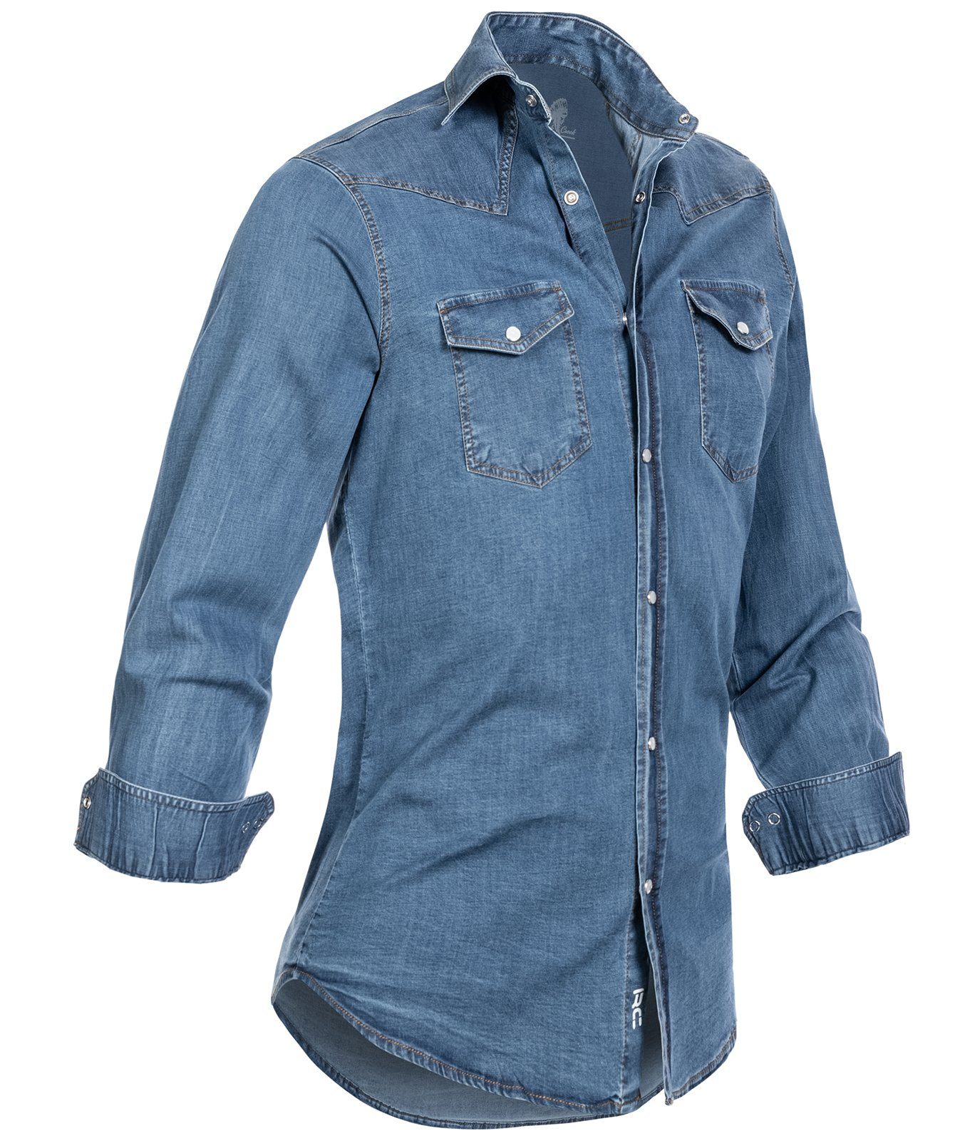 Rock Creek Jeanshemd Herren Jeanshemd Blau H-200B günstig online kaufen