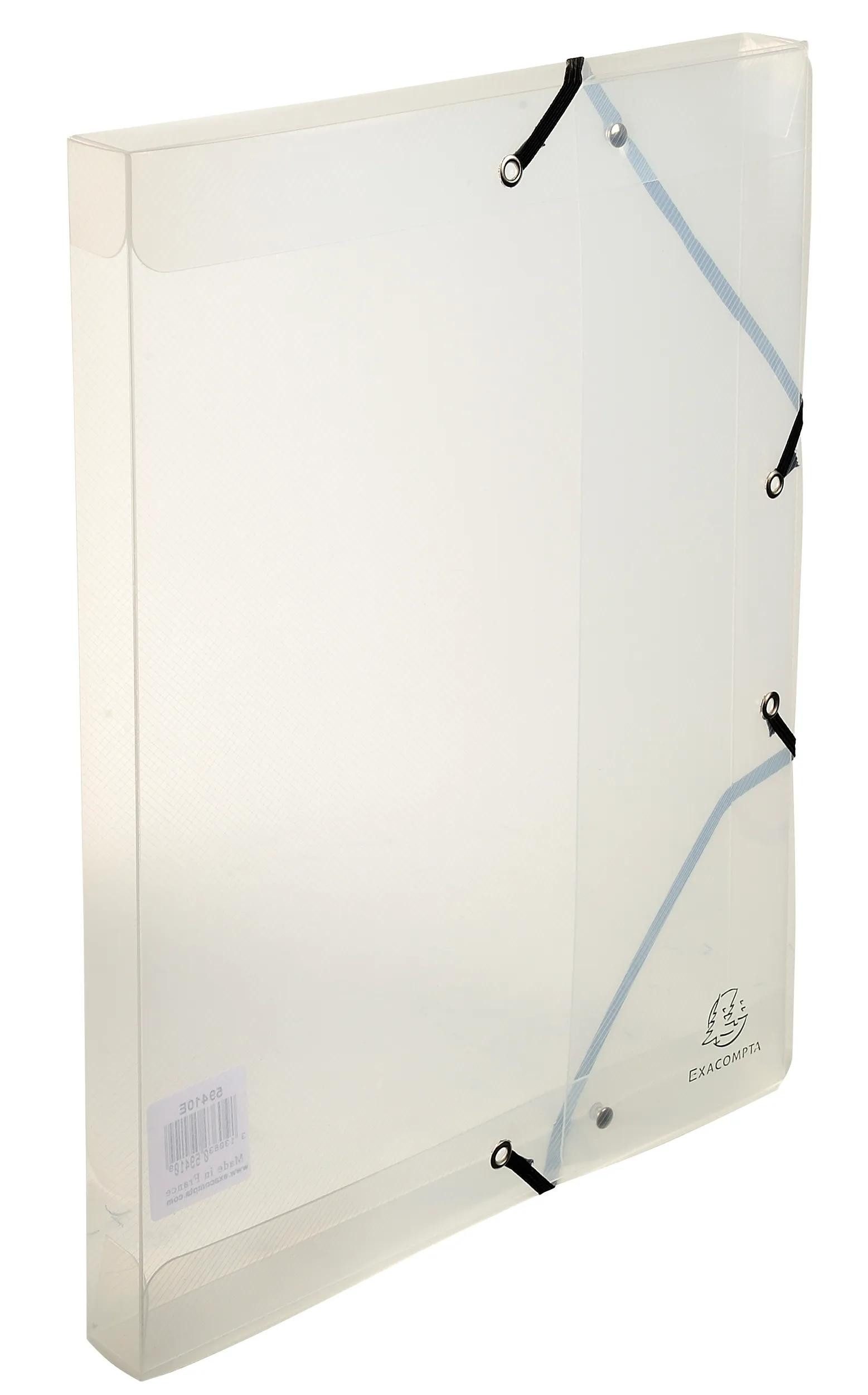 EXACOMPTA Archivcontainer 8x Archivbox PP 700µ Rücken 25mm 25x33 cm A4 Crystal Kristall 5962E, Boxen mit Gummizug