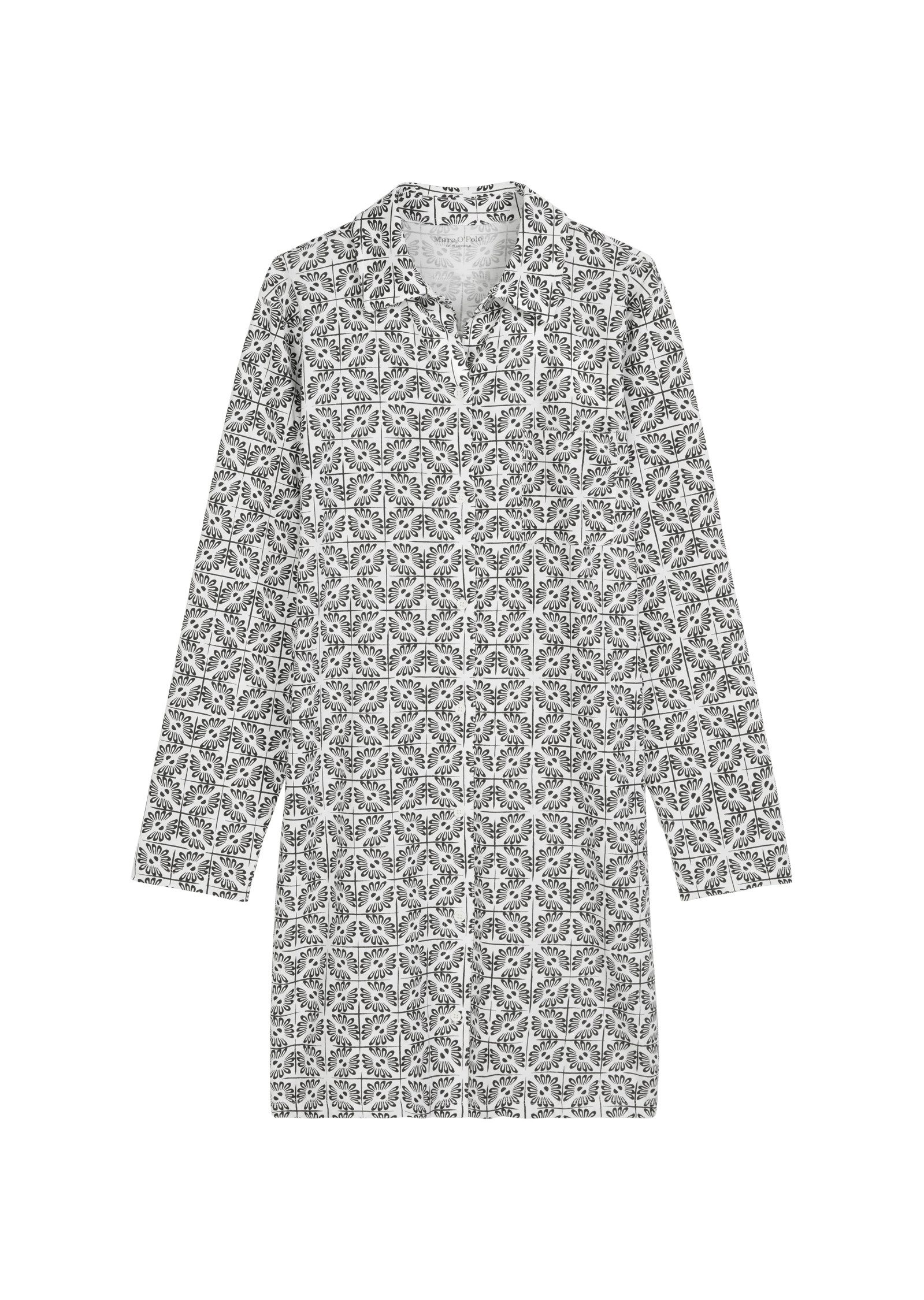 Marc O'Polo Nachthemd Mix-n-Match Cotton dezente Knopfleiste, Langarm, Cott günstig online kaufen