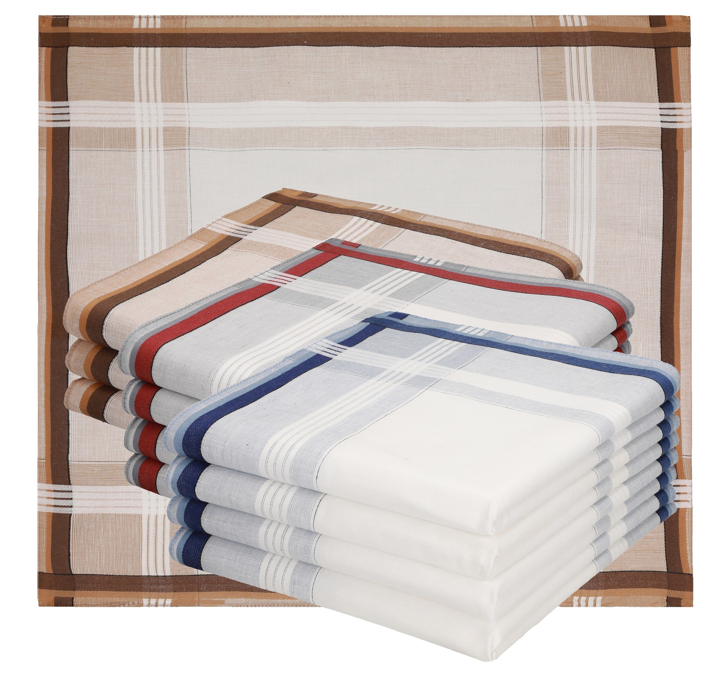 Betz Taschentuch Herren Stoff Носовые платки Set Leo 5 Dessin 5 Размер 40 x 40 cm, (Dessin 5, 12-St), 100% Baumwolle