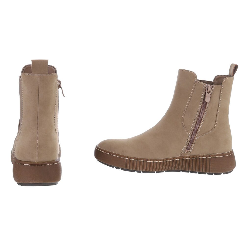 Ital-Design Chelsea-Boots mit elastischen Einsätzen für Damen Stiefelette (90598730) Keilabsatz/Wedge Chelsea Boots in Hellbraun – Bild 5 von 5
