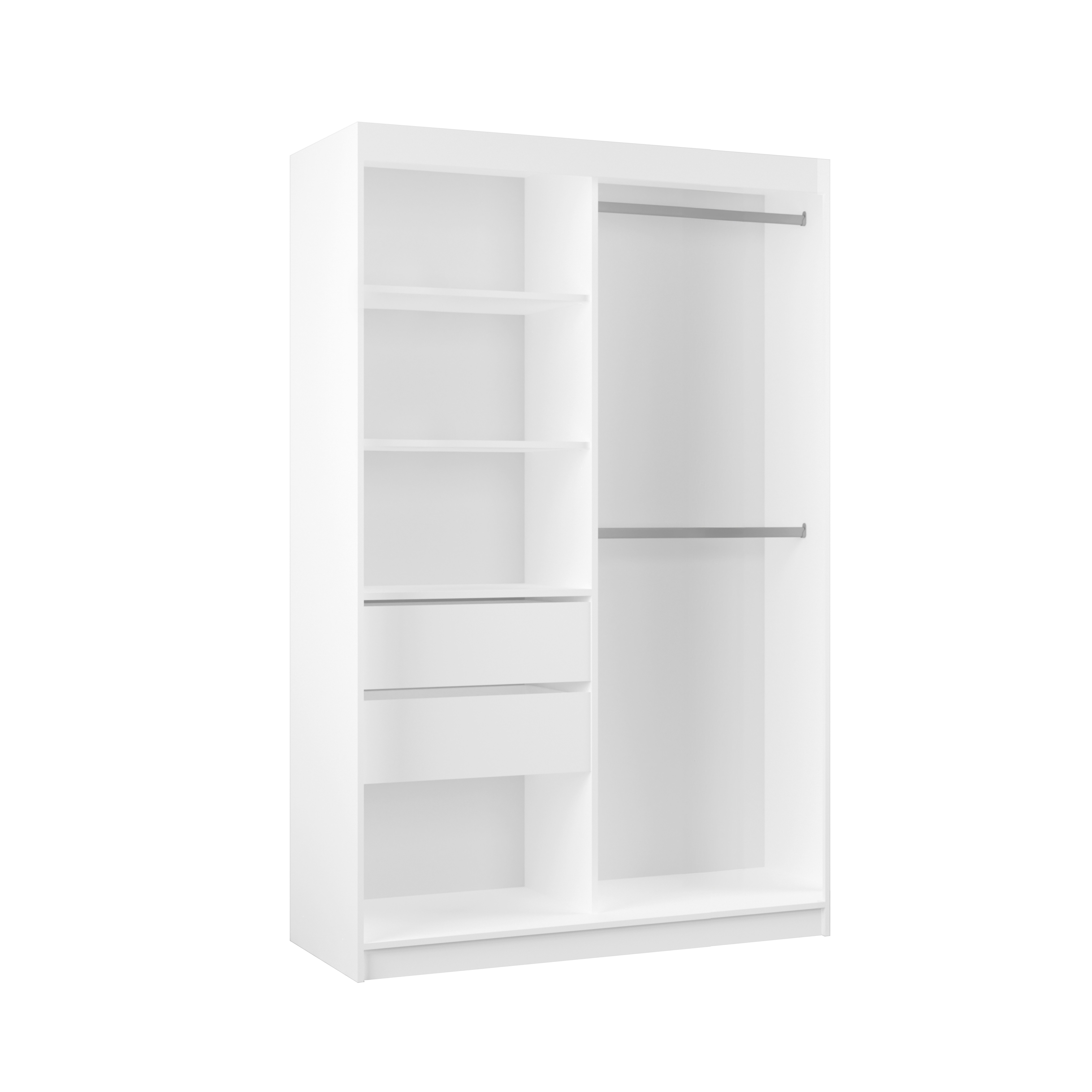 Beautysofa Schiebetürenschrank VOX II mit Spiegel & Schubladen (Schrank modern groß Schiebetüren mit Einlegeböden Kleiderstange, Kleiderschrank Schwebetürenschrank) viele Farben zur Auswahl