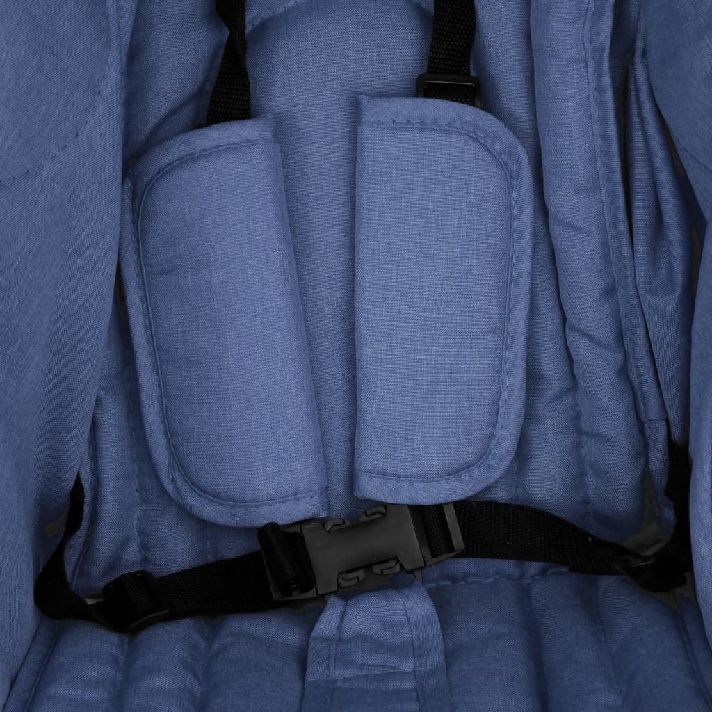vidaXL Kombi-Kinderwagen Kinderwagen Kinderkarre Buggy Zwillings-Geschwisterwagen Marineblau St