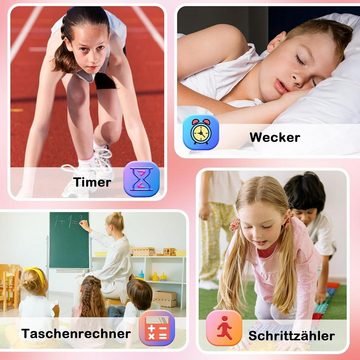 PTHTECHUS für 3-12 Jahre alte Jungen und Mädchen Smartwatch (1,68 Zoll), mit Fotoapparat, MP3-Player, Lernen und Spielen, Kindergeschenk