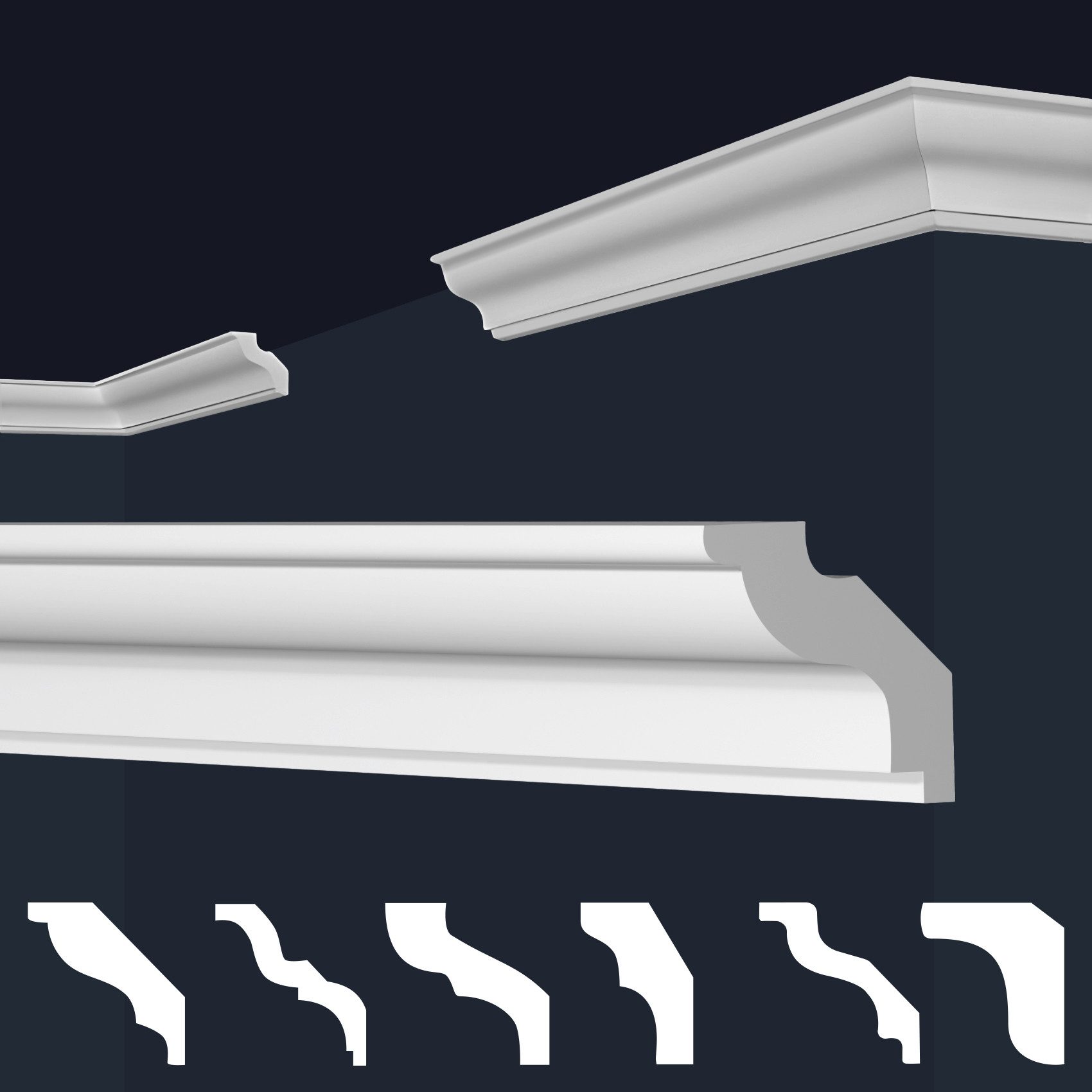 marbet design Stuckleiste E-22, 20 Meter / 10 Leisten, XPS Styropor weiß - günstig online kaufen