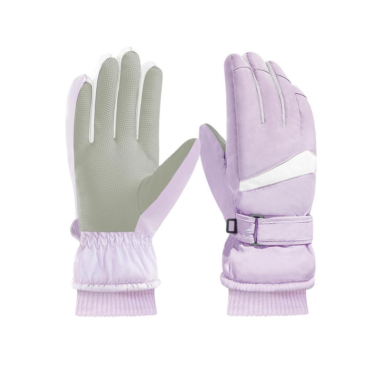 LuxusKollektion Skihandschuhe Ski Handschuhe Damen Winter Warm Wasserdicht Hellviolett (1-St)