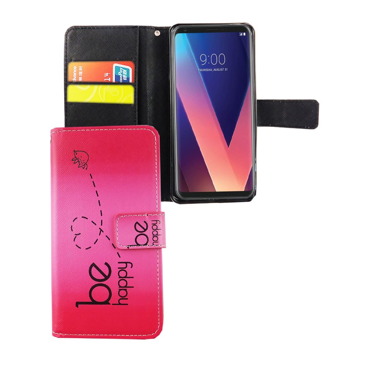 König Design Handyhülle LG V30, LG V30 Handyhülle Bookcover Rosa