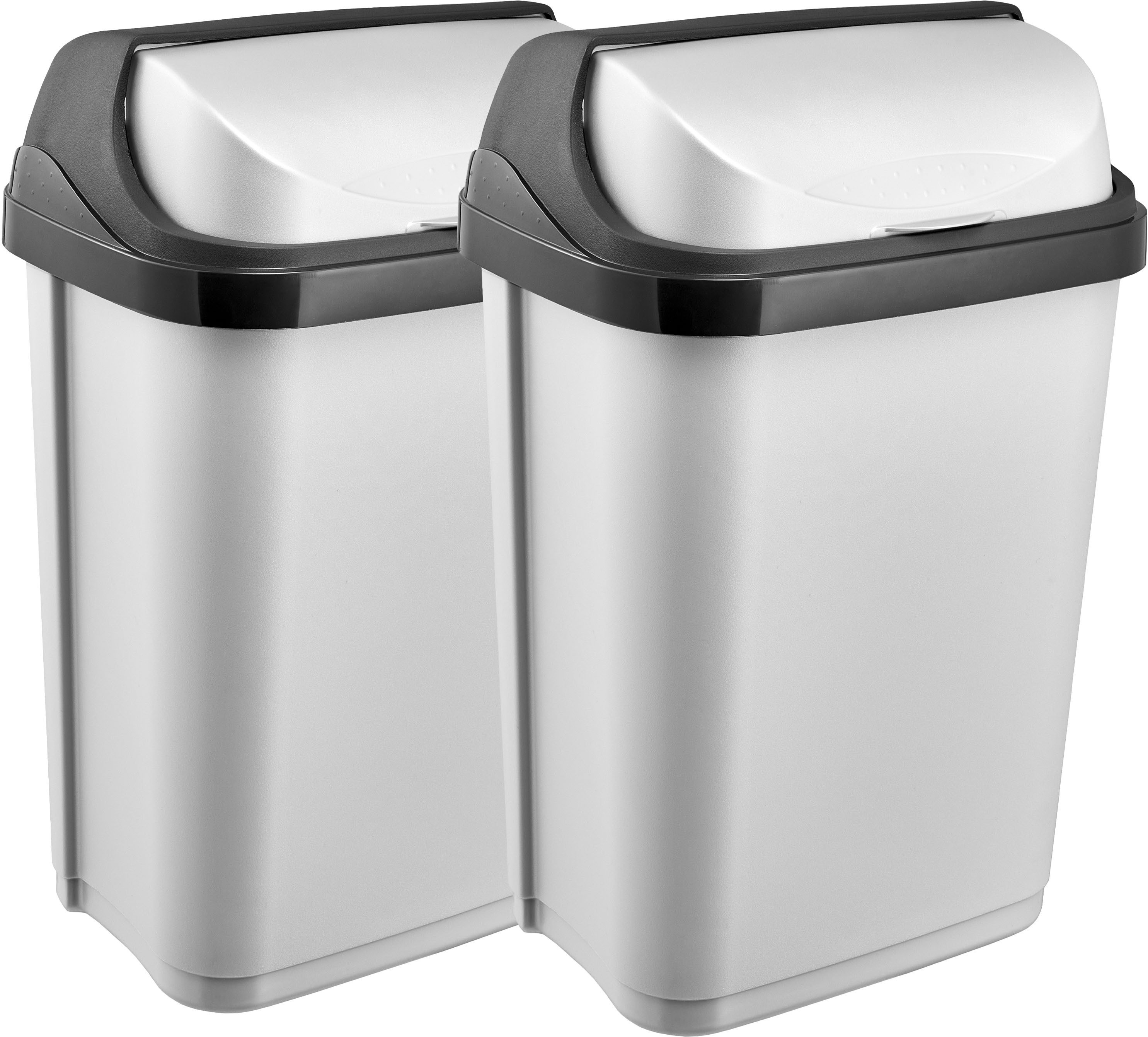 keeeper Мусорные урны rasmus, 2er Set, Abfallbehälter mit Rolldeckel, Deckel komplett abnehmbar