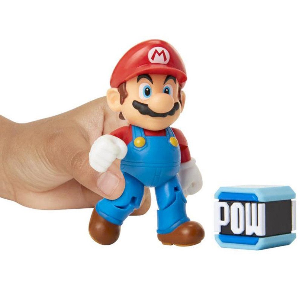 Super Mario Actionfigur Nintendo Super Mario Figur Wave 18 Super Mario with POW Block, 10 cm