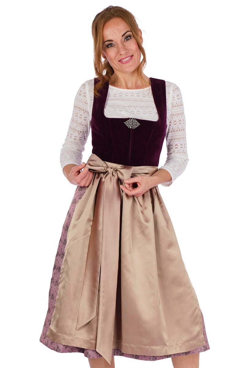 MARJO Dirndl Samt Dirndl 2tlg. - SABINE - brombeer/mauve/macchiato mehr