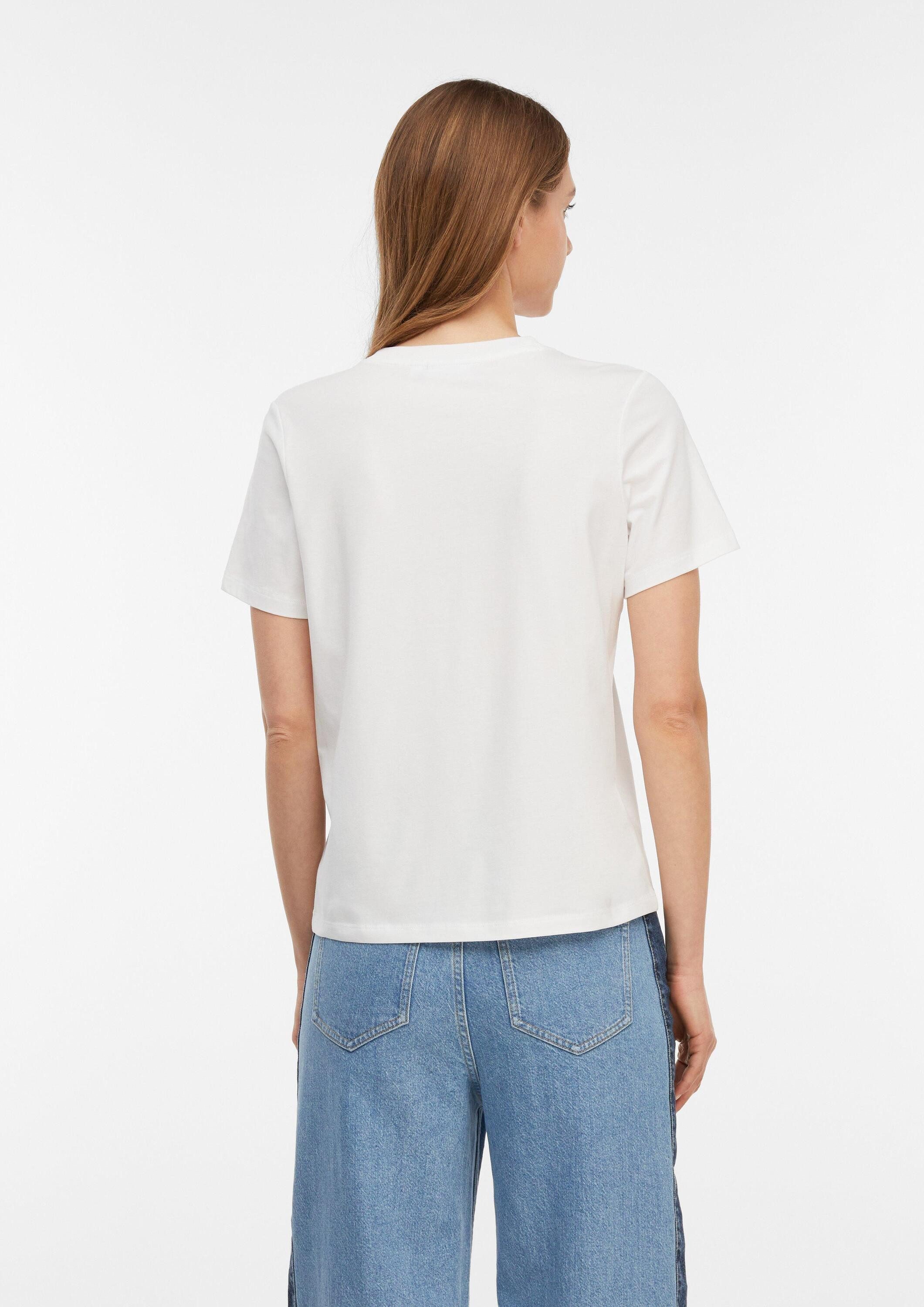 comma Kurzarmshirt T-Shirt T-Shirt aus Baumwollmix mit Artwork