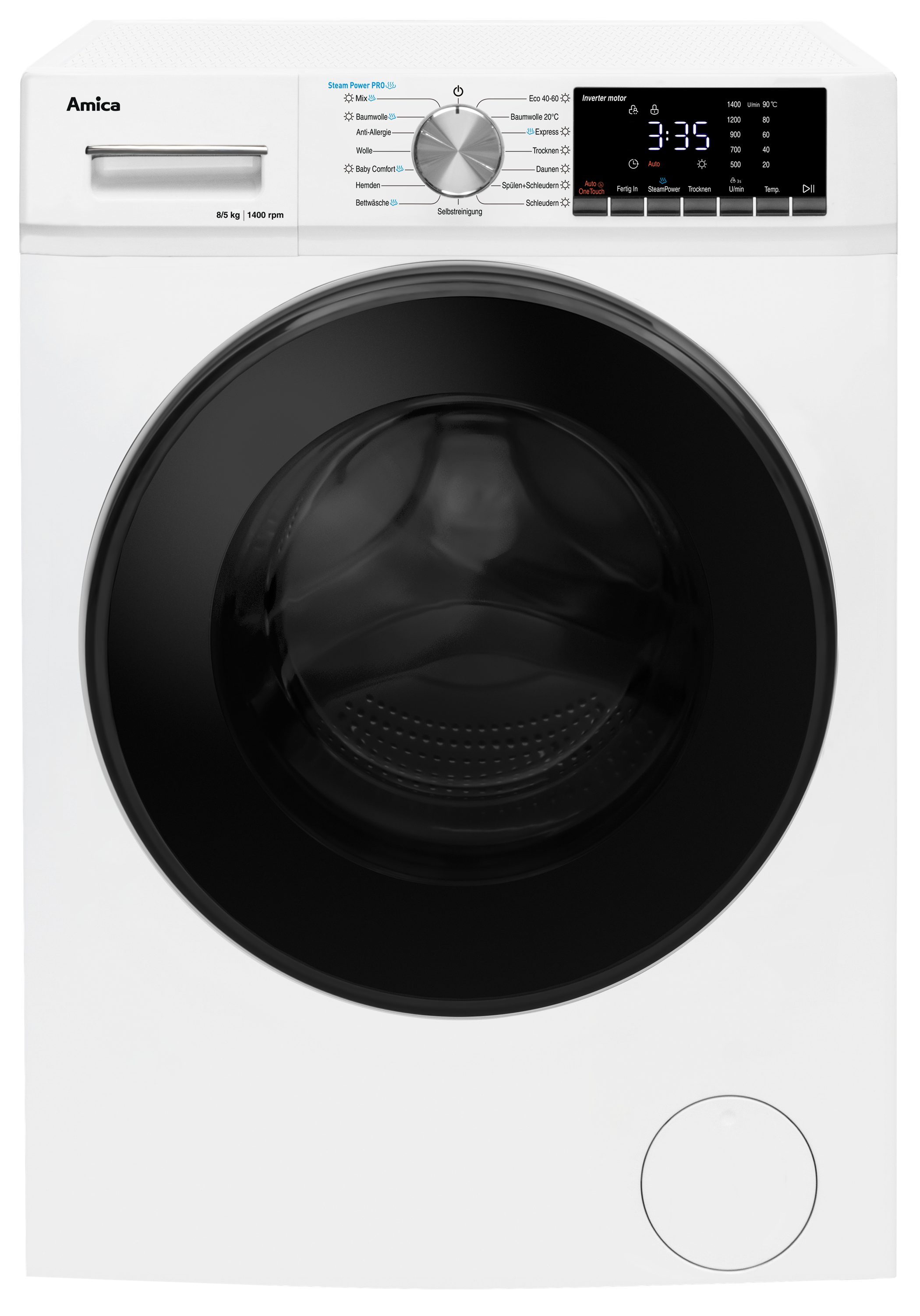 Amica Waschtrockner WAT 404 600, 8 kg, 8 kg, 1400 U/min, Waschen & Trocknen in einem – maximaler Komfort – Bild 4 von 5
