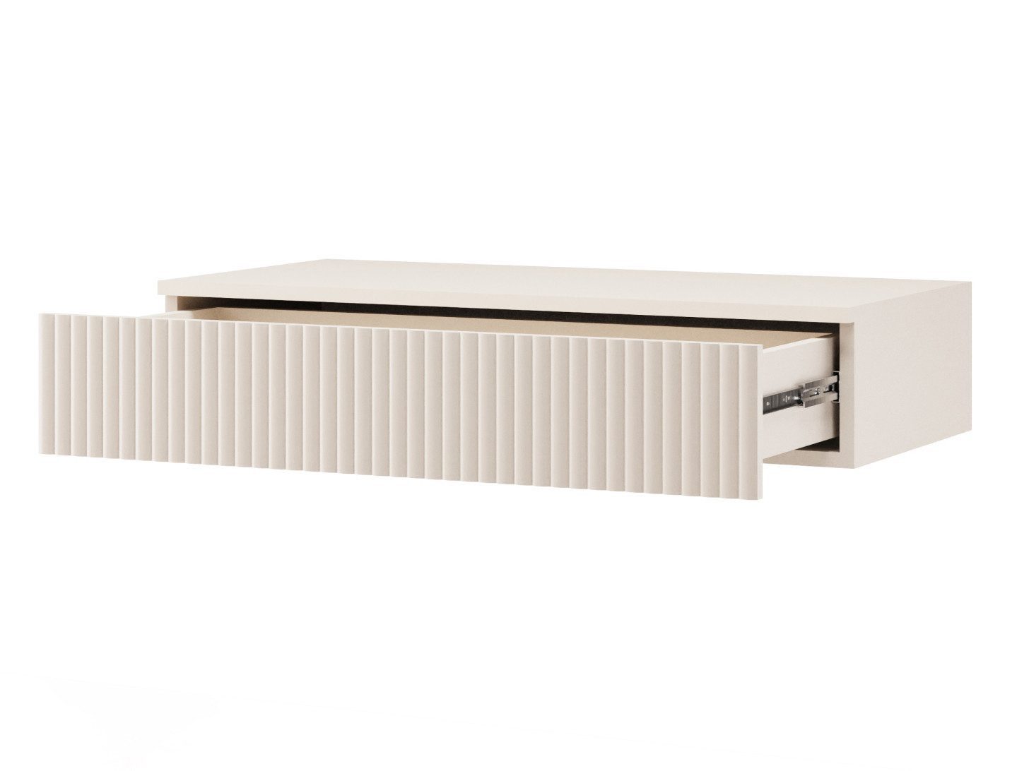 Beautysofa Konsolentisch Hängend Soft mit Rillenfront, Push-to-Open System und Schublade (grifflos, moderner Wand-Konsolentisch), Breite: 83 cm