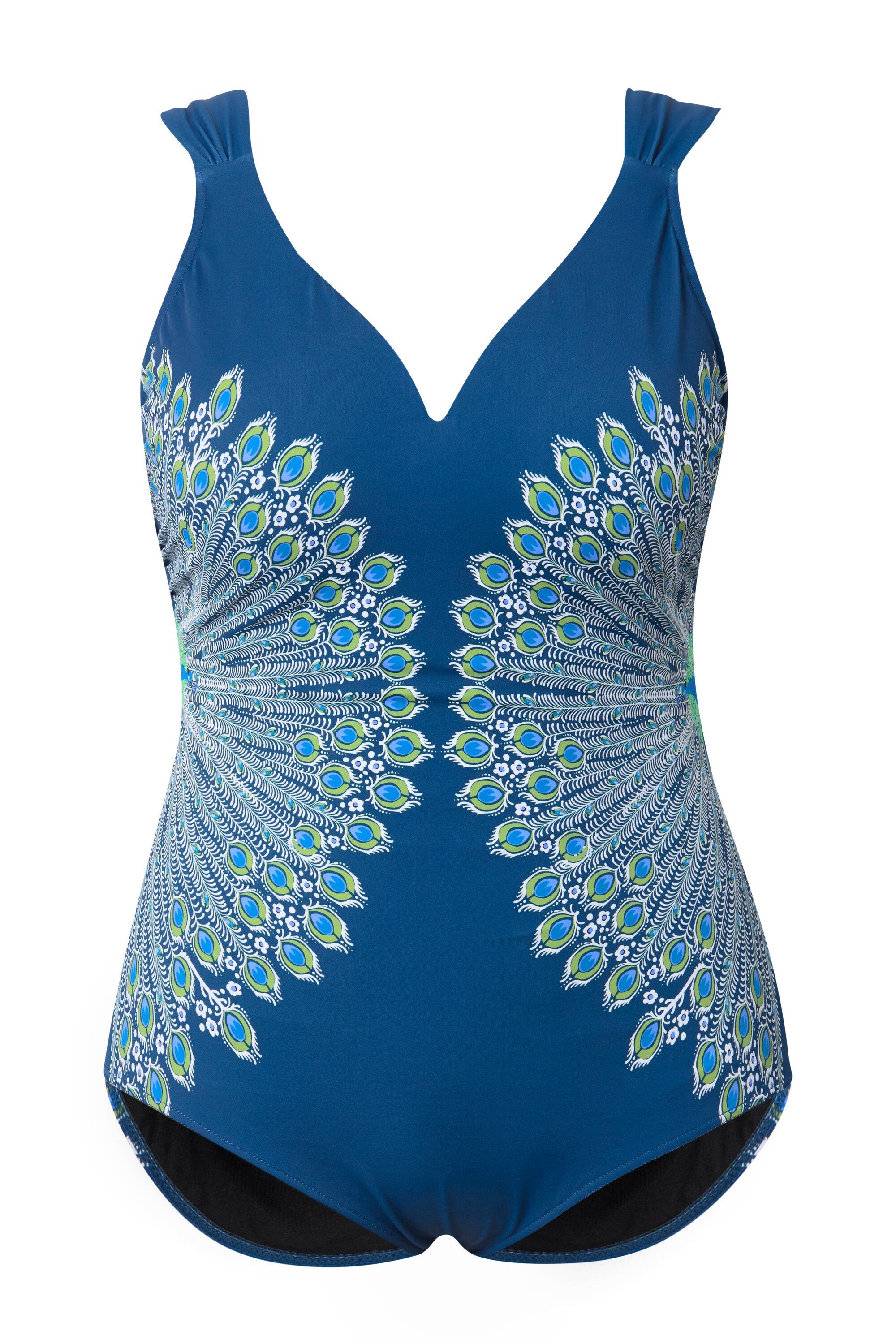 Ulla Popken Badeanzug Badeanzug Pfauen Softcups günstig online kaufen