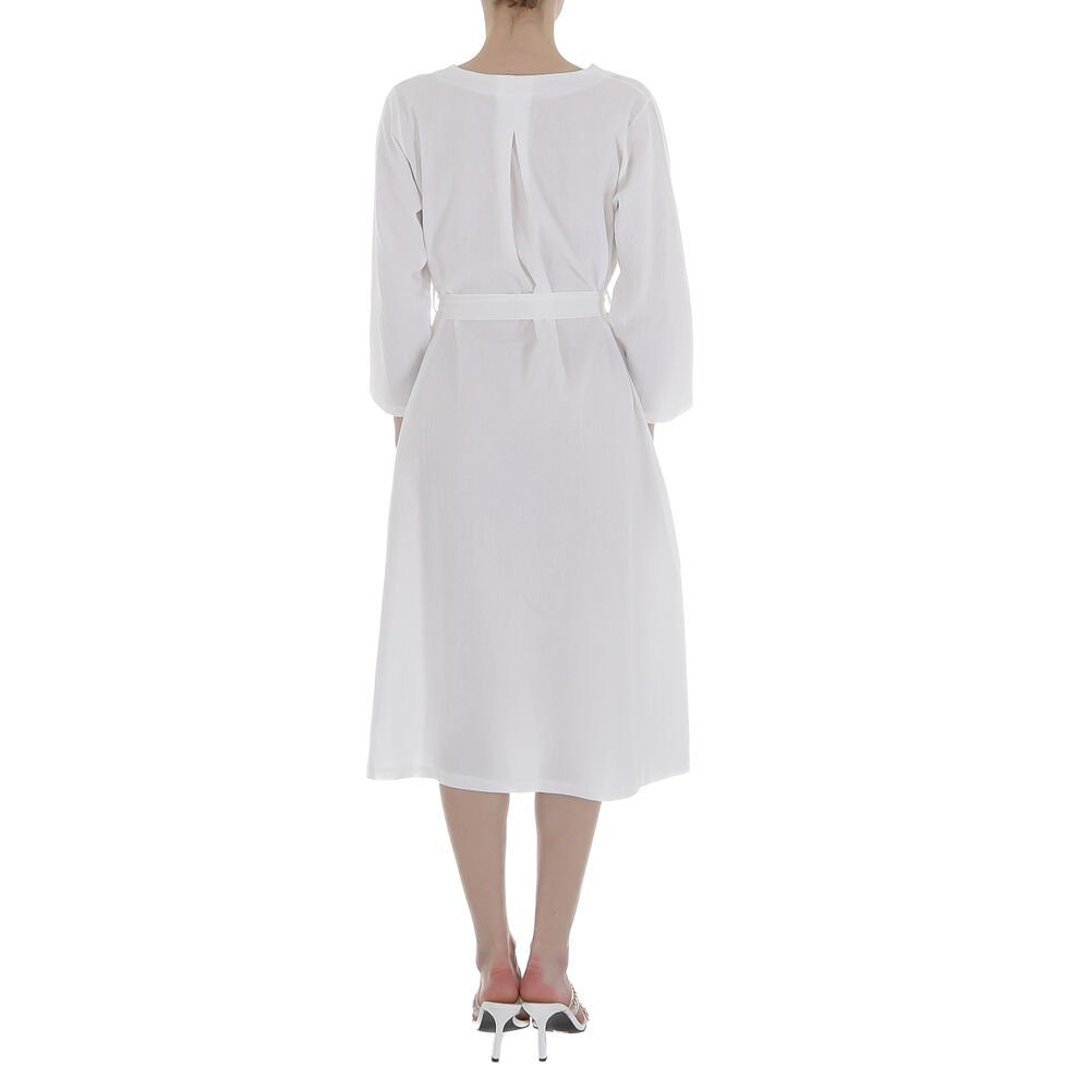Ital-Design Sommerkleid Damen Freizeit Sommerkleid in Weiß