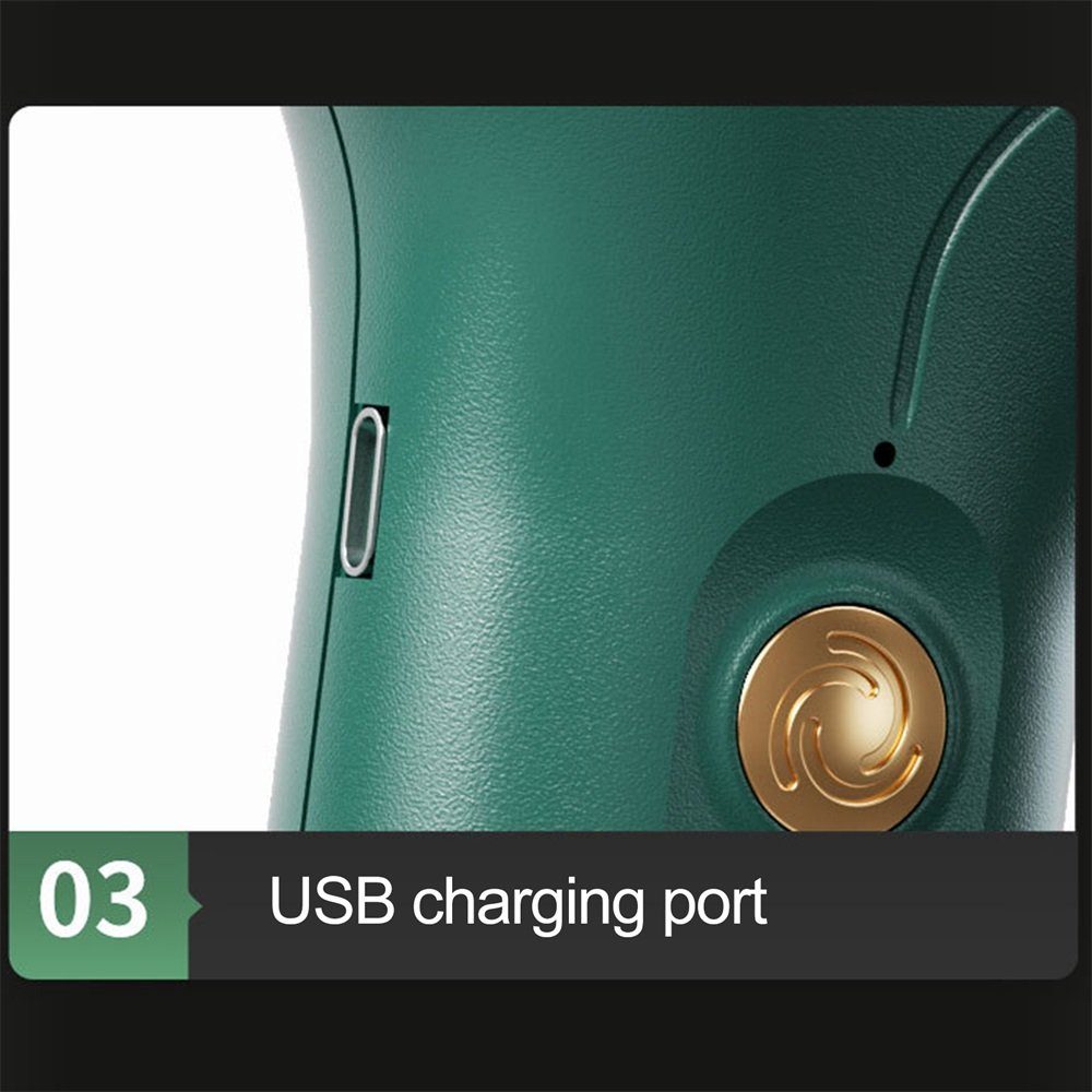 Rutaqian elektrischer Stab, Grün Schneebesen Milchaufschäumer Handmixer USB-wiederaufladbarer