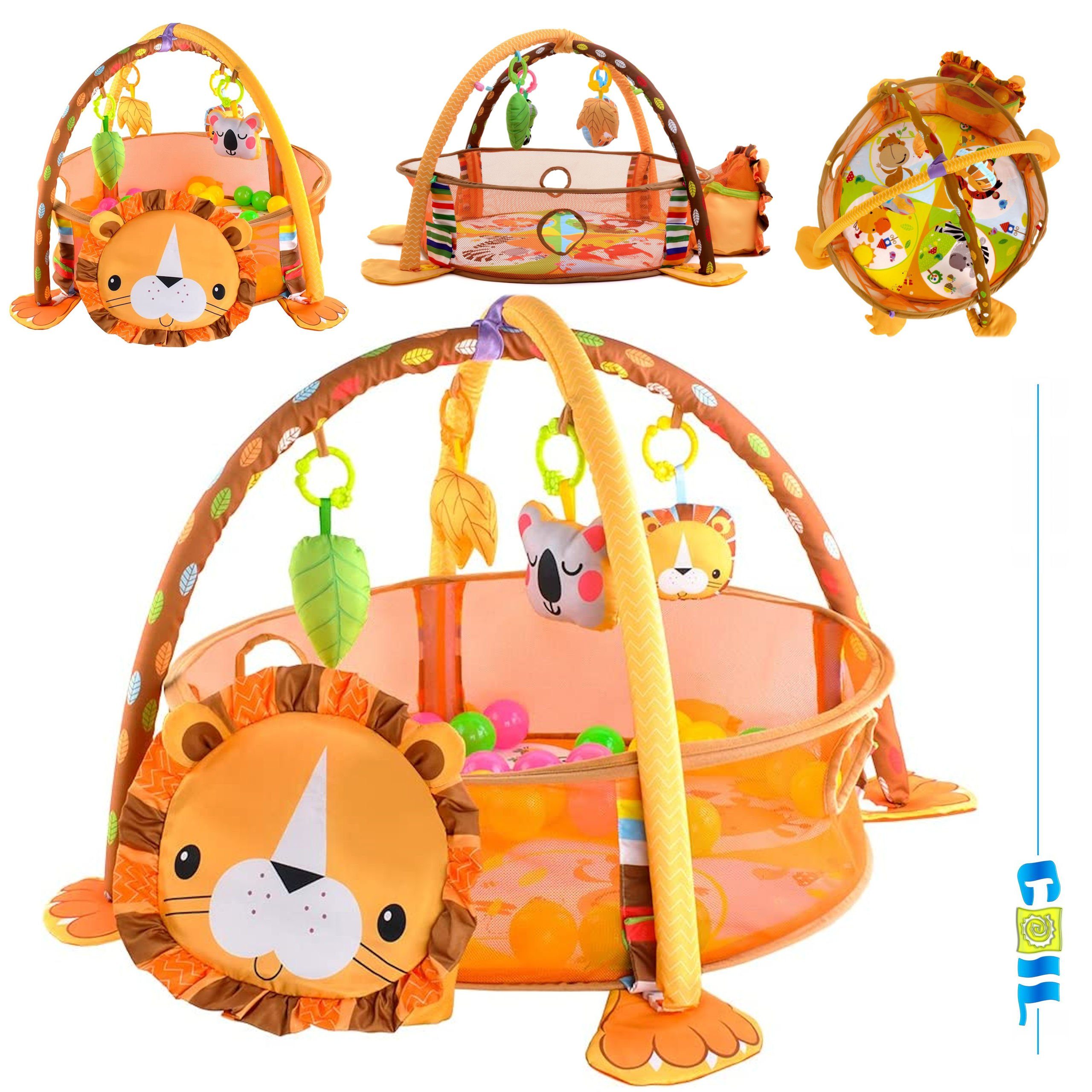 Spielmatte COIL Spielmatte,Krabbeldecke mit Spielbogen,Lernmatte,30 Bälle,Orange