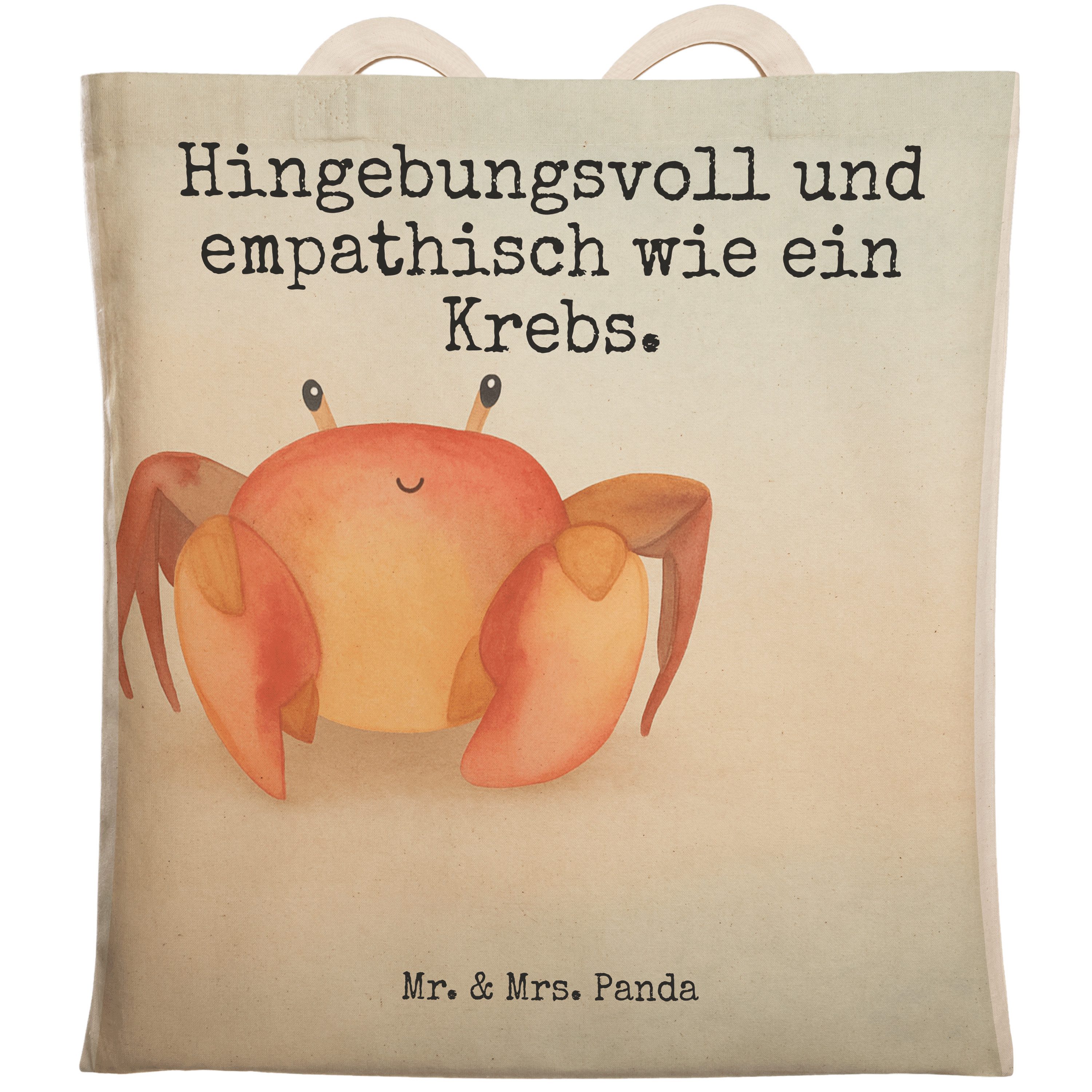 Tragetasche Sternzeichen Krebs Design, Tote Bag, Weiß, Krabbe, Stoffbeutel, Stoff
