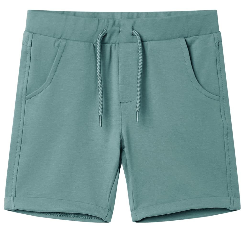 Trainingshose Kindershorts mit Kordelzug Petrolblau 140