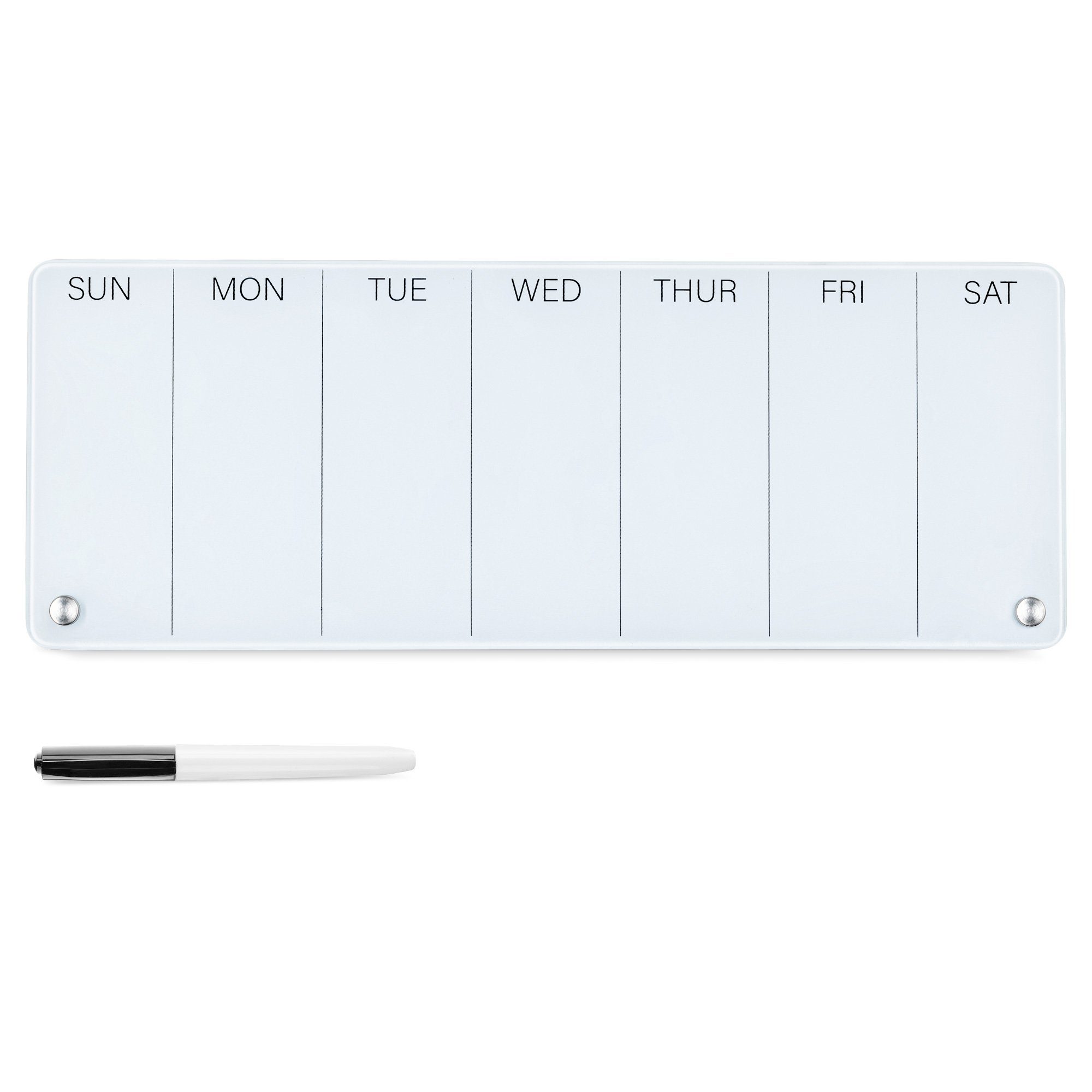 Navaris Memoboard Wochenplaner aus Kalender - Whiteboard abwischbar Glas trocken