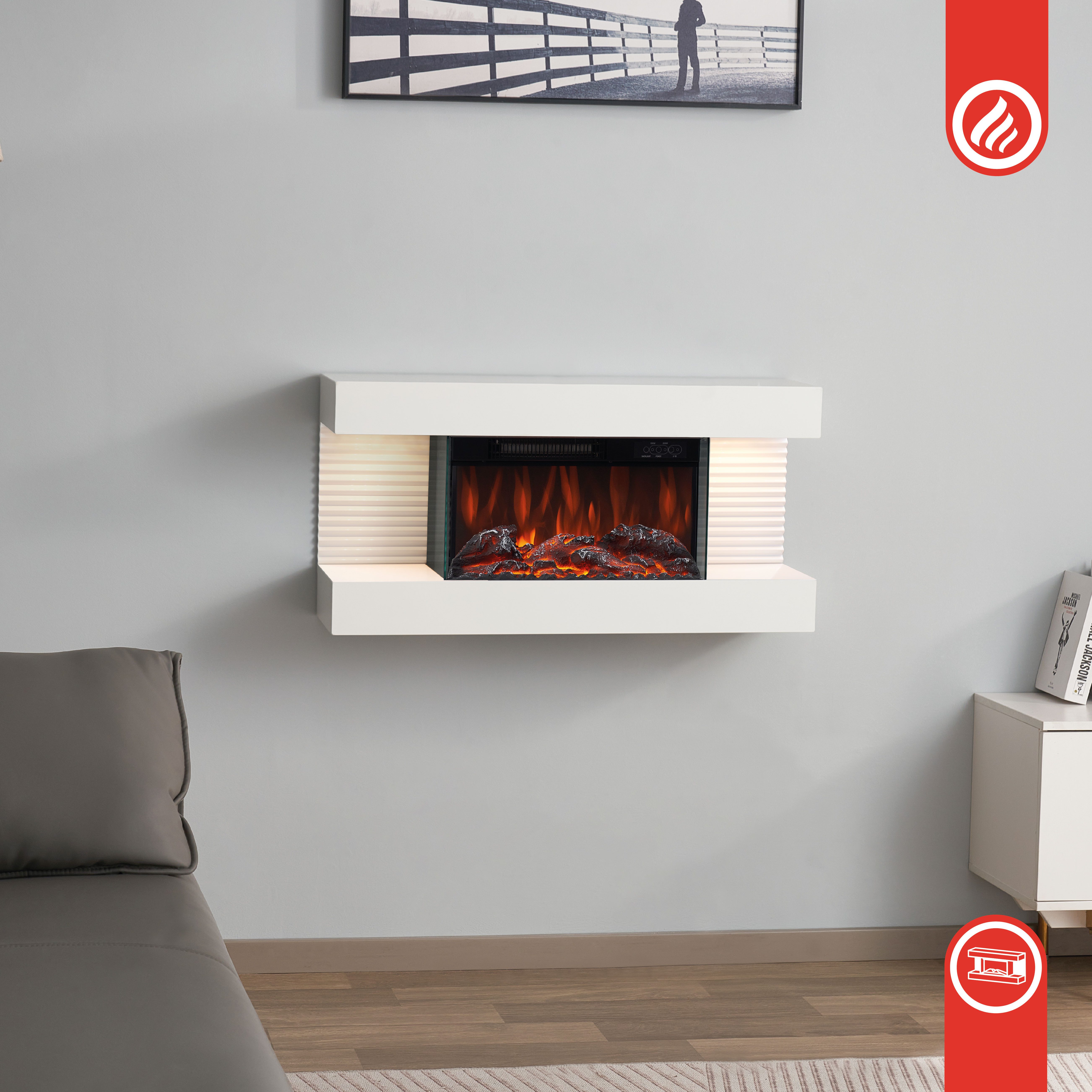 KAMINIO Elektrokamin LIZ, Elektrischer Kamin: 3D-Flammeneffekt, günstig online kaufen