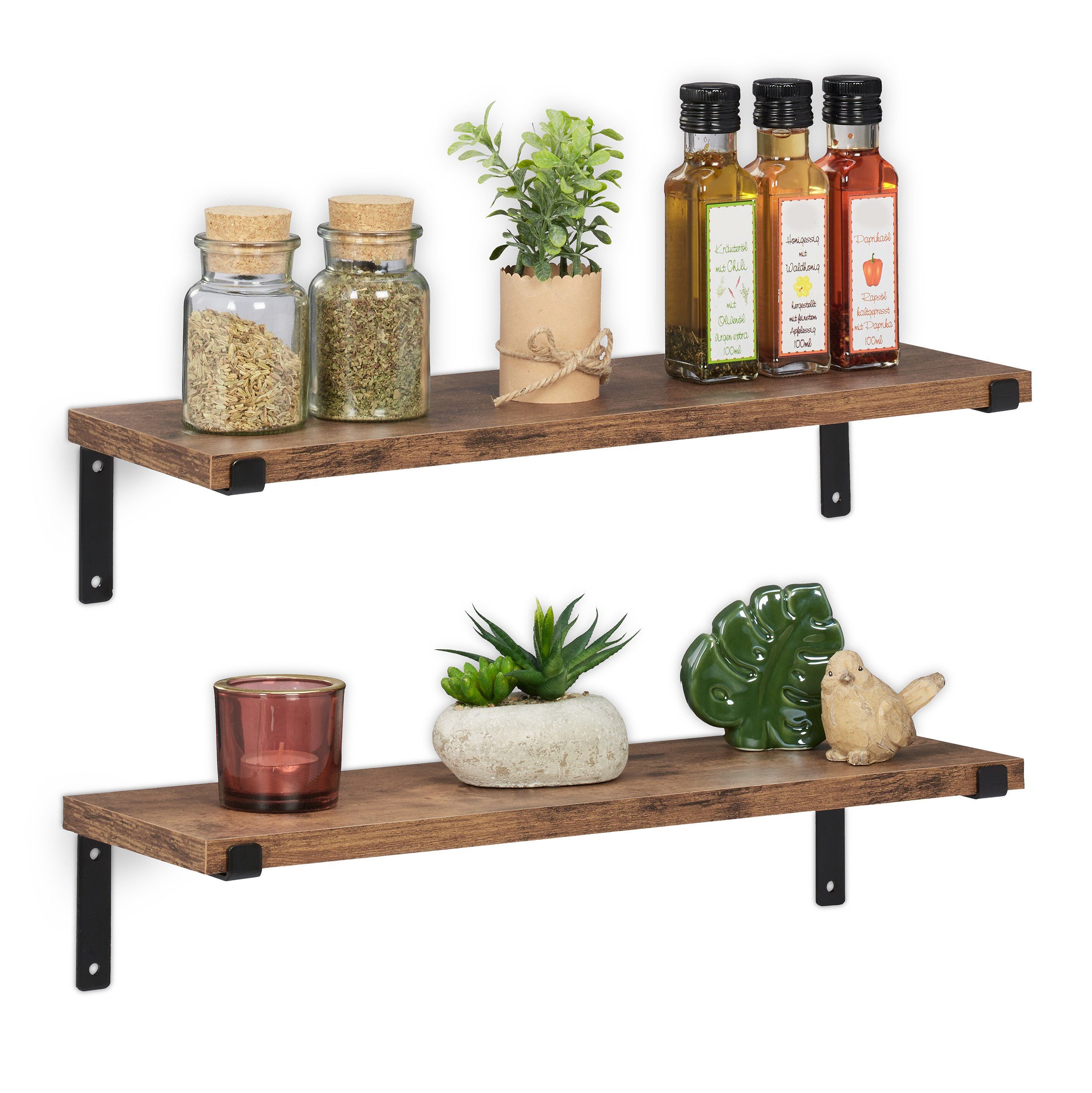 relaxdays Wandregal industrial im 2er Set günstig online kaufen