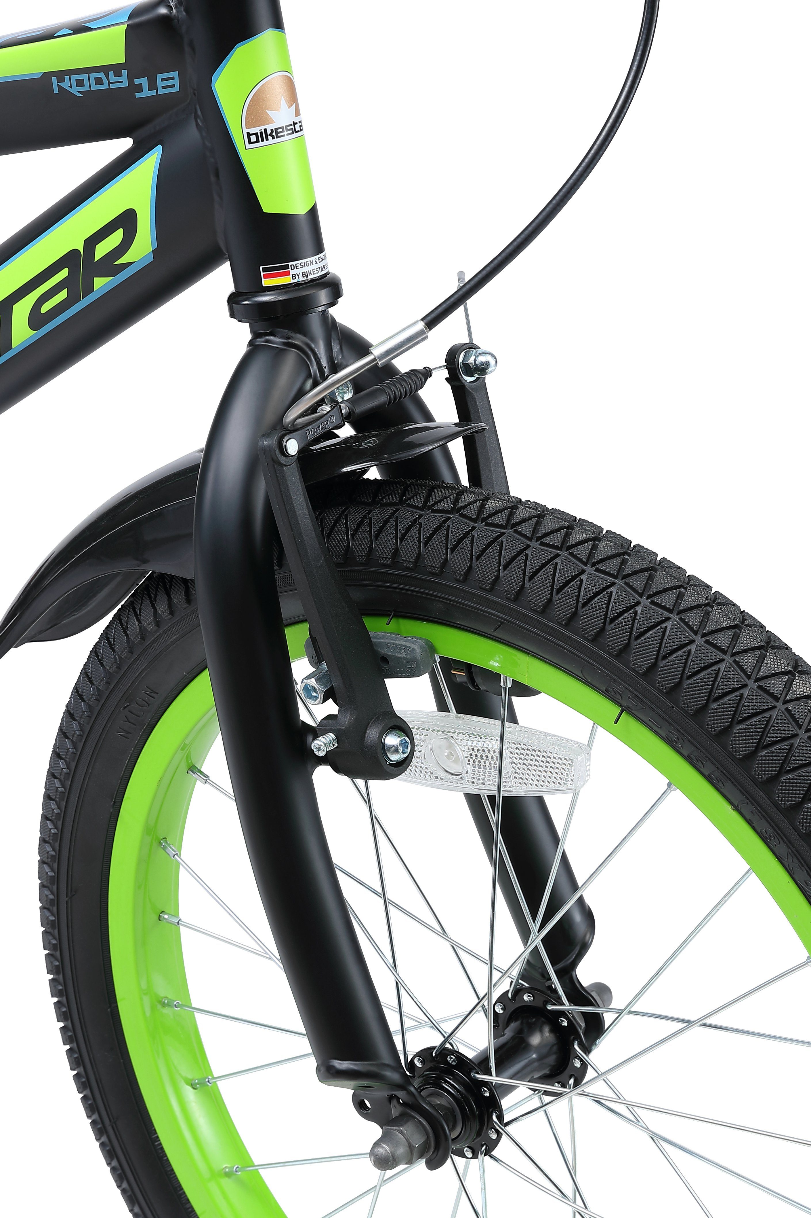 Bikestar Urban Jungle children's bicycle, 18 inch, from 109 cm, 5 - 7 years, boys, girls, 1 gear, hand brake, coaster brake, chain guard, height adjustable