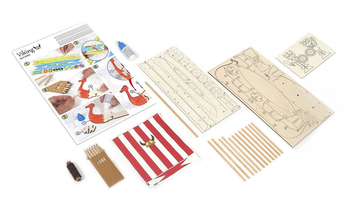 OcCre Modellbausatz Wikinger Schiff Maßstab 1:24 Schiffsbausatz, (Dekoration, 1-tlg., Schiffsbausatz), Made in Europe