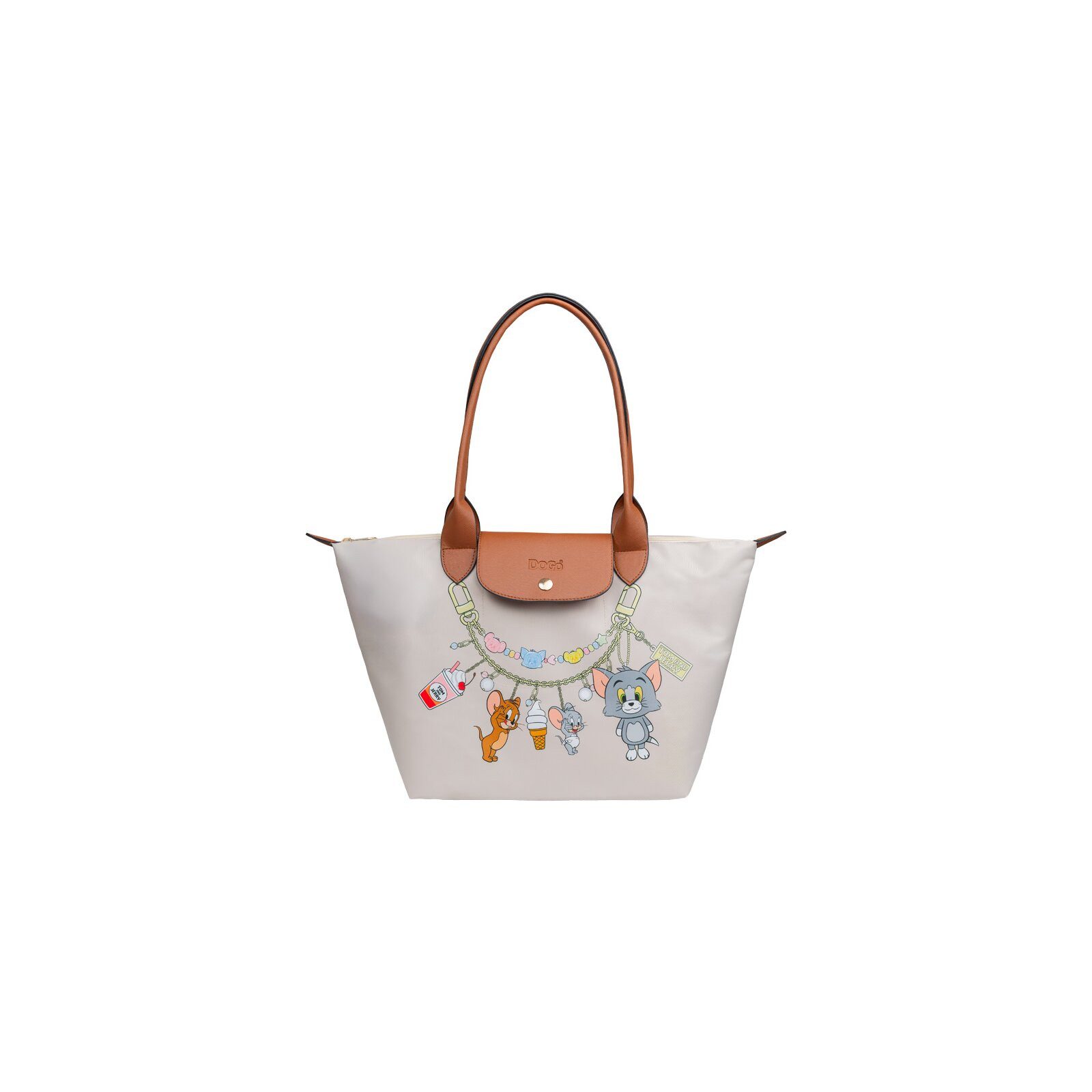 DOGO Handtasche Fontana Shopper-Tasche Tom And Jerry Charms Damen Schultertasche, Handgefertigt