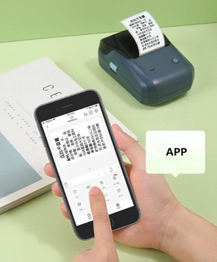 XDOVET Beschriftungsgerät Etikettendrucker mit 1 Rolle Starterband,Bluetooth-Etikettendrucker, Thermoetikettierer Aufkleber Druckgröße 20-50 mm,tragbare