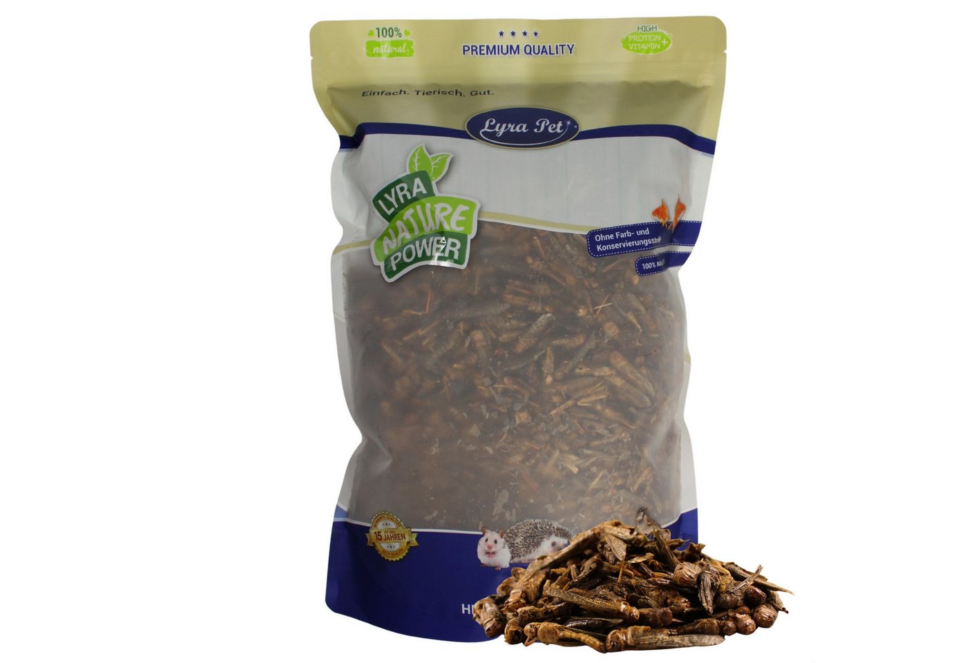 Lyra Pet 1 kg Lyra Pet® Heuschrecken getrocknet Vogelfutter, für: Reptilien, Nager, Haus- und Nutztier, Wildvogel, Fisch
