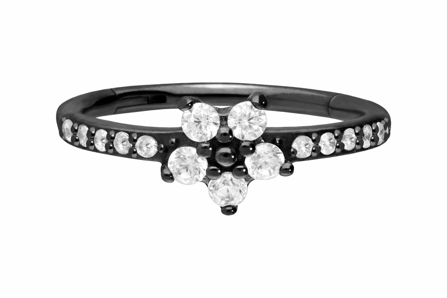 Nasenpiercing Chirurgenstahl Segmentring Clicker EINGEFASSTE KRISTALLE + Ohrpiercing
