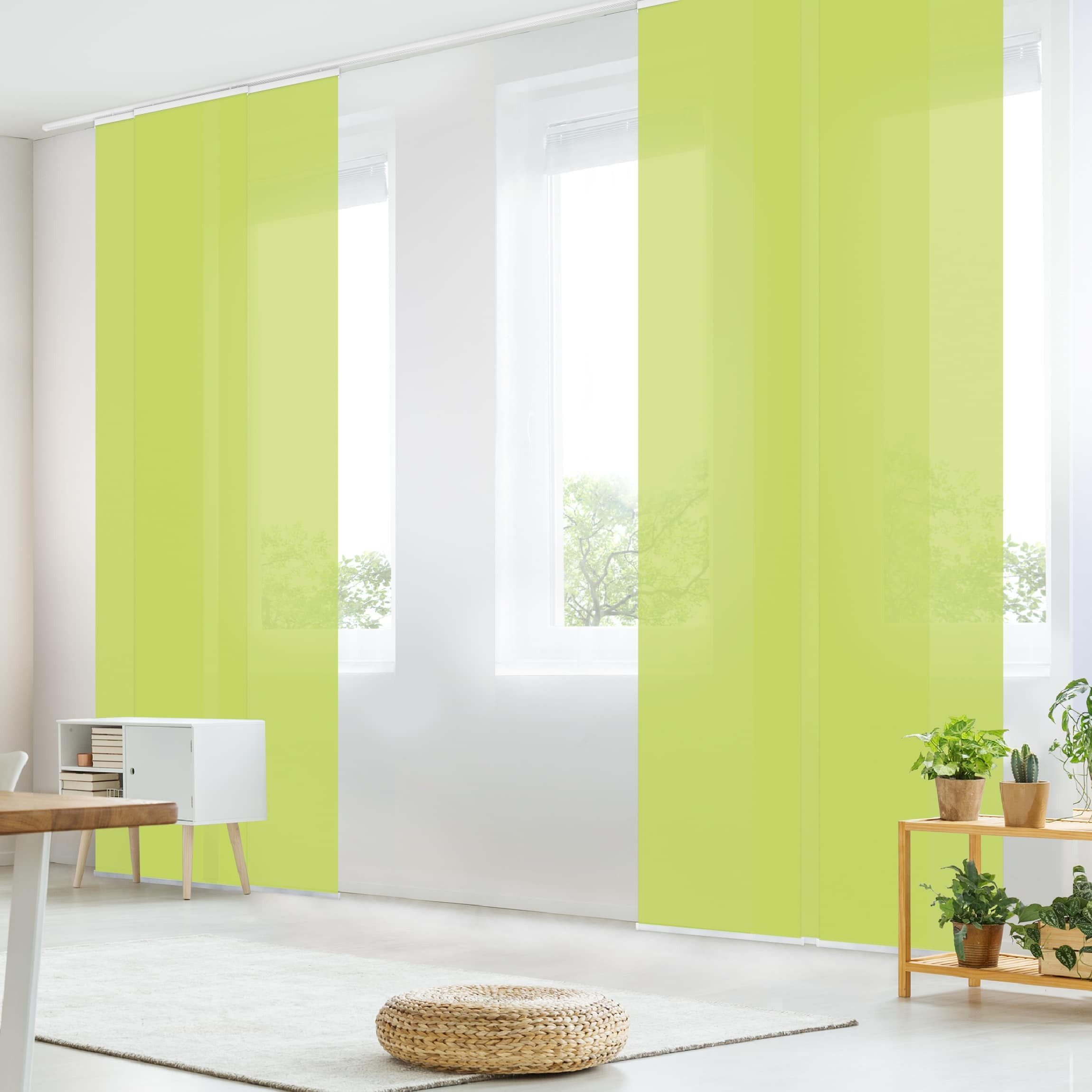 Bilderdepot24 Schiebegardine modern Flächenvorhang blickdicht Frühlingsgrün günstig online kaufen