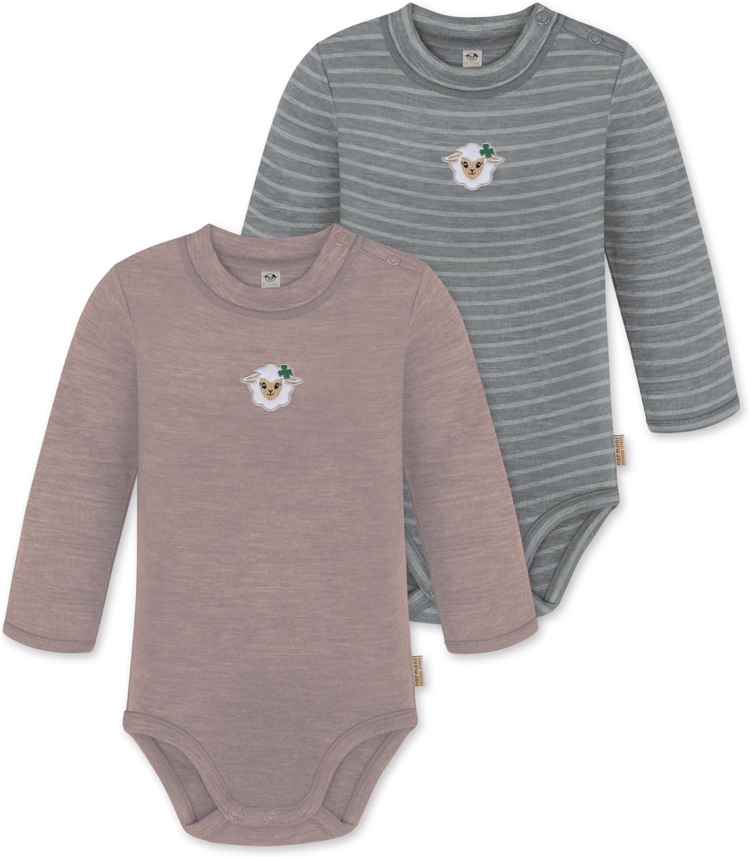 Langarmwickelbody 2er Pack Baby Merino Langarmbody Tuai