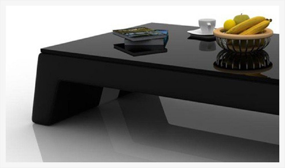 Tische Sofa Tisch JVmoebel Design Couch Leder Couchtisch Schwarz Glastisch Wohnzimmertische Glas