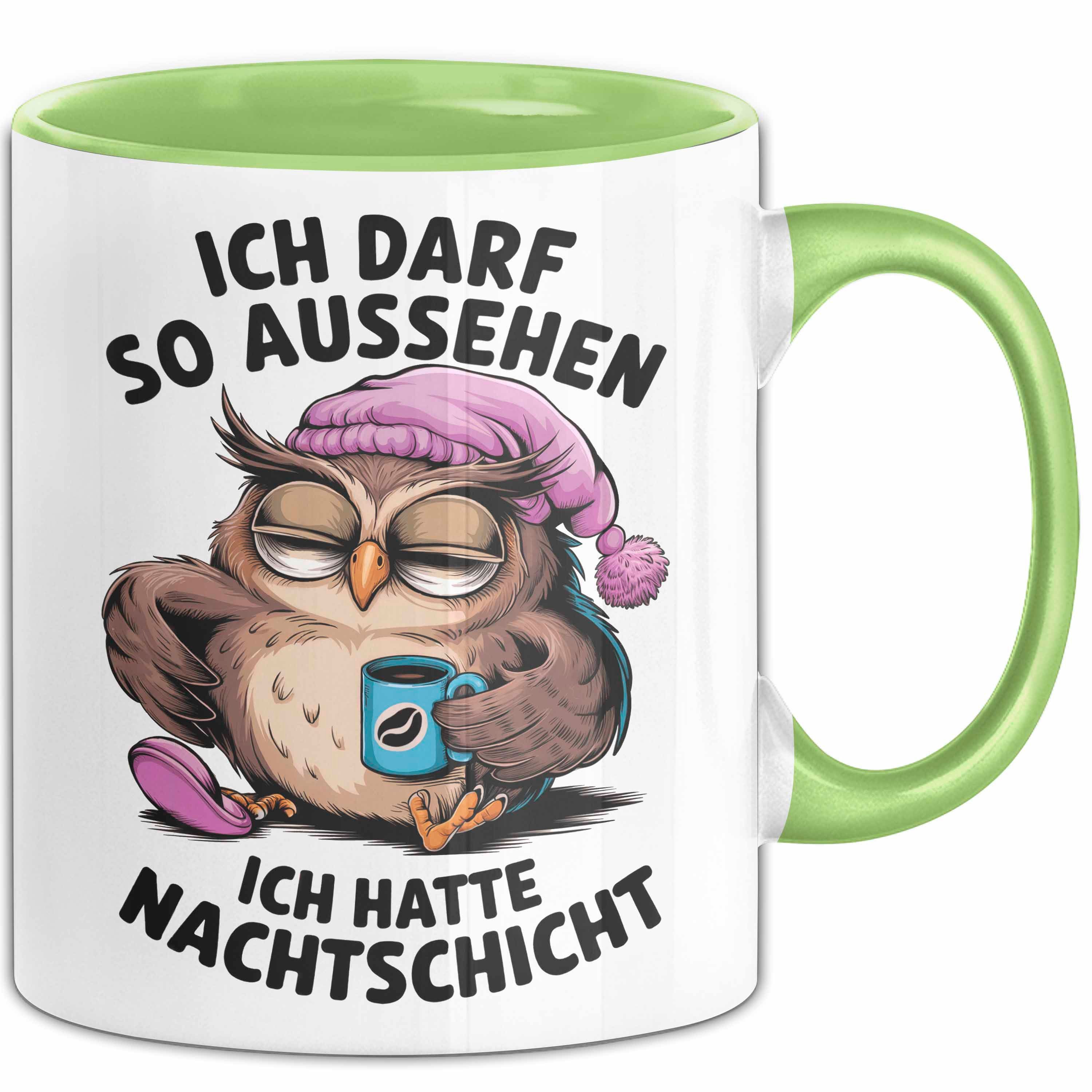 Trendation Tasse Sarkastische Eule Tier Kaffee Tasse Geschenk Lustige Geschenkidee Sp