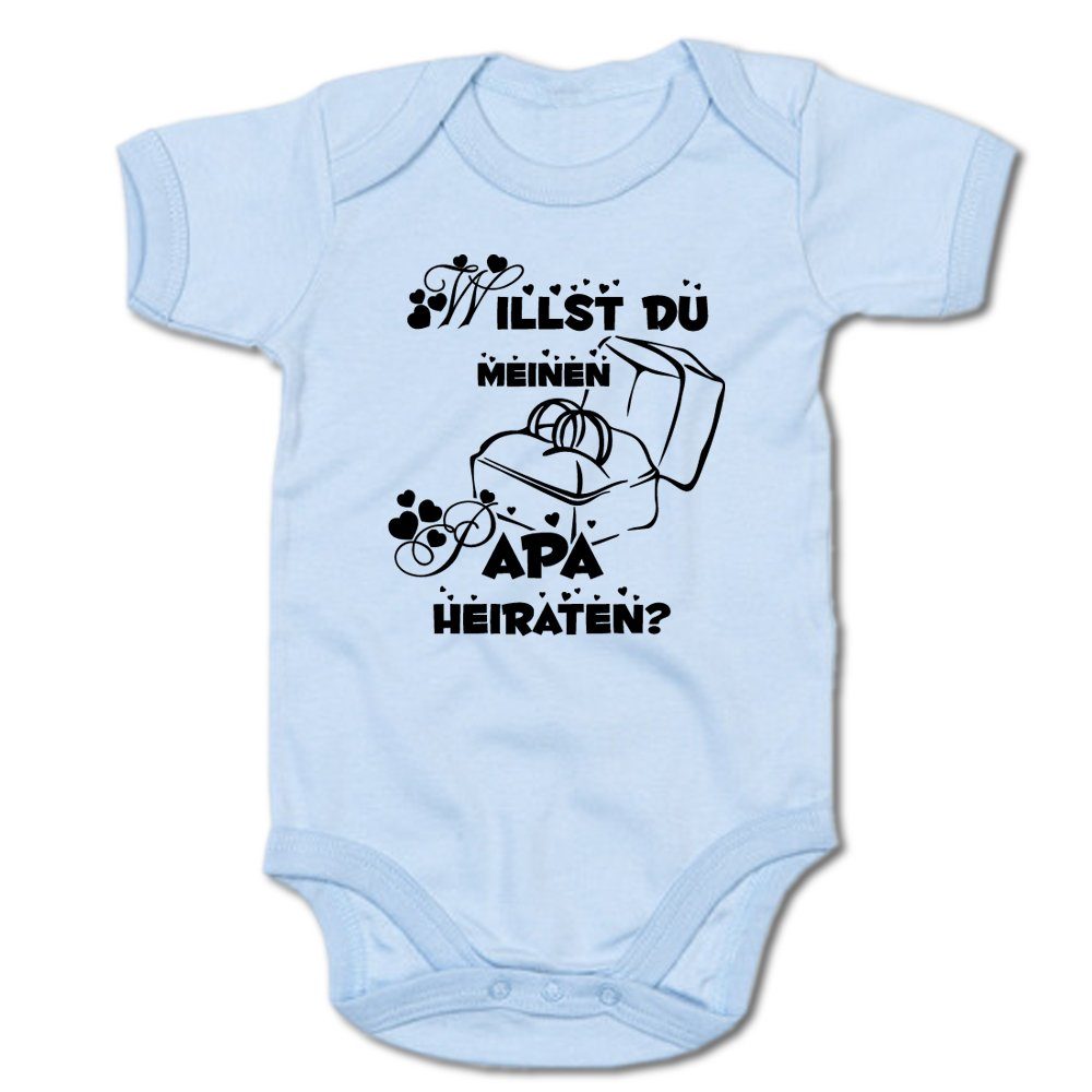 G-graphics Kurzarmbody Willst Du meinen Papa heiraten? Baby Body mit Spruch / Motiv / Aufdruck • als Heiratsantrag