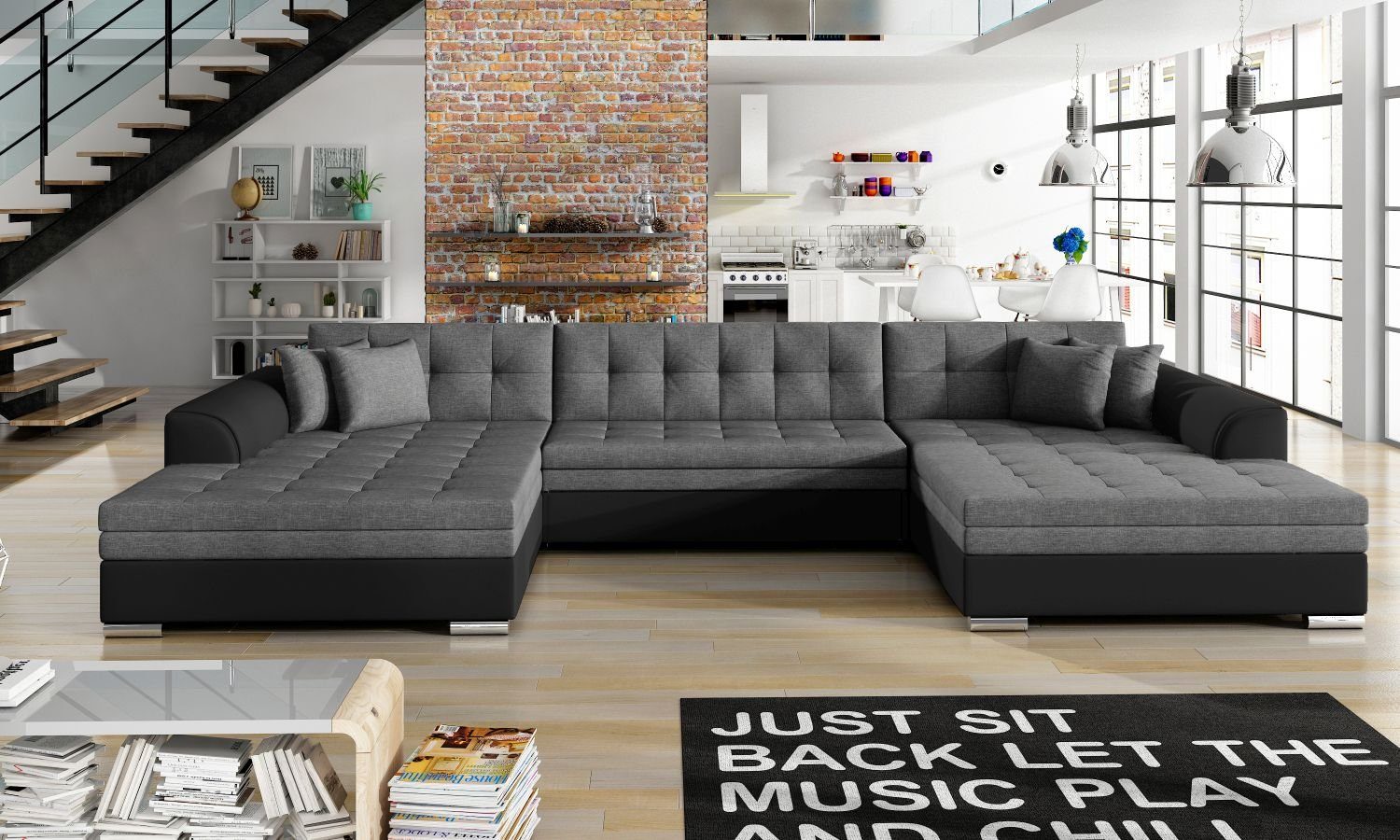 Lukas Möbel Wohnlandschaft Wohnlandschaft Vera mit Schlaffunktion XXL-Sofa günstig online kaufen