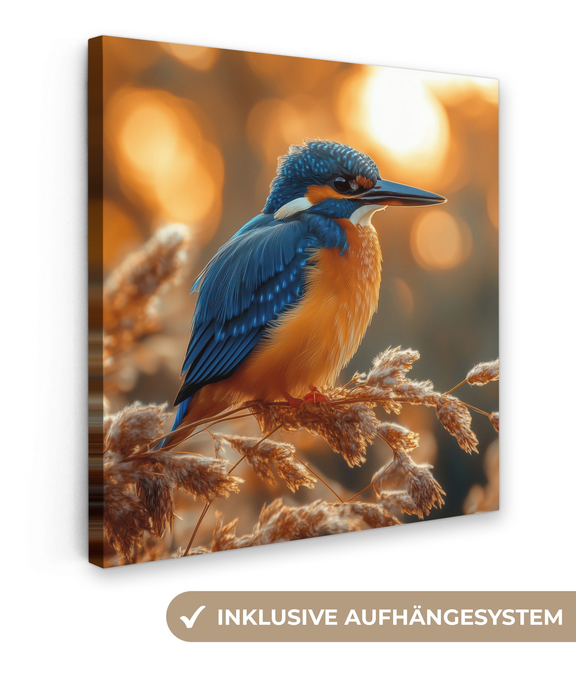OneMillionCanvasses® Leinwandbild Eisvogel - Herbst - günstig online kaufen