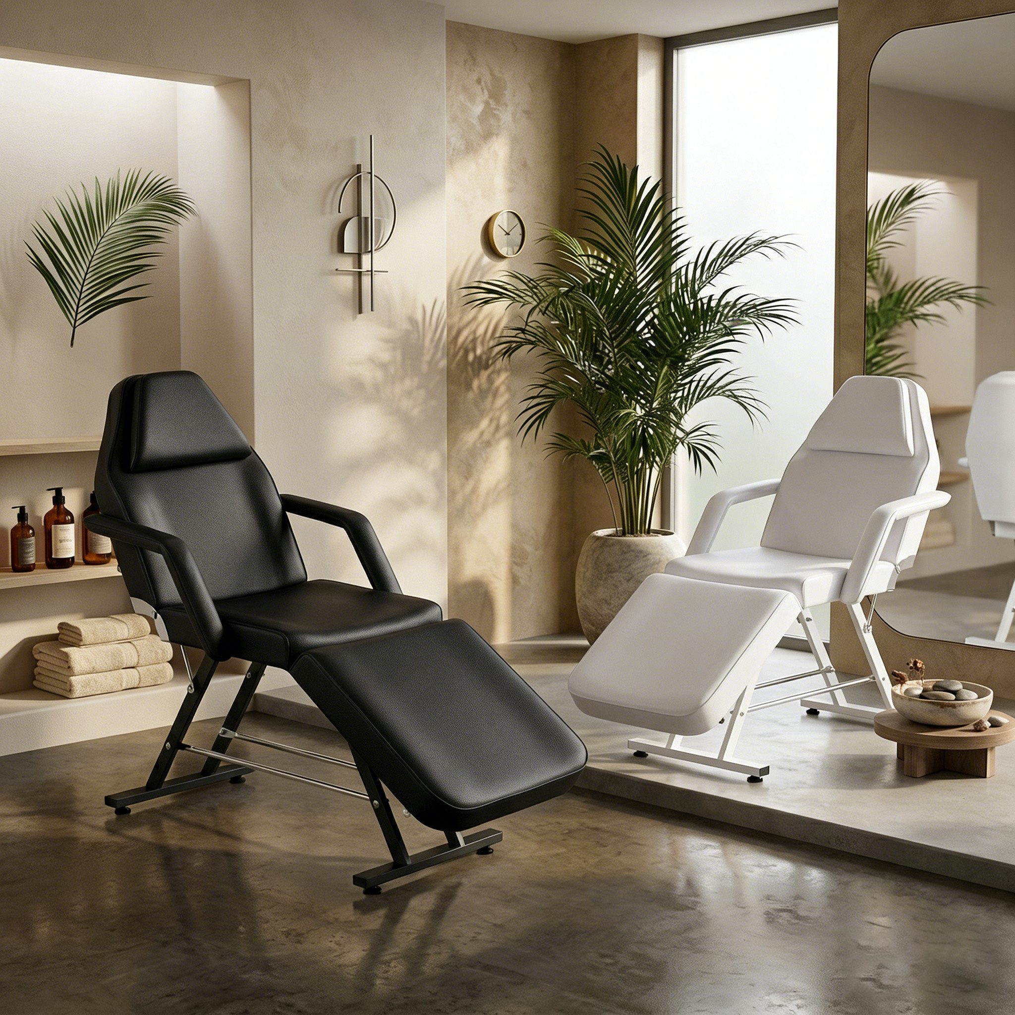 Hausright Massageliege Kosmetikliege mit verstellbarer Rückenlehne & Fußstütze, bis 200 kg, Mehrfach einstellbar, Wasserdichte Materialien, Stabile Basis