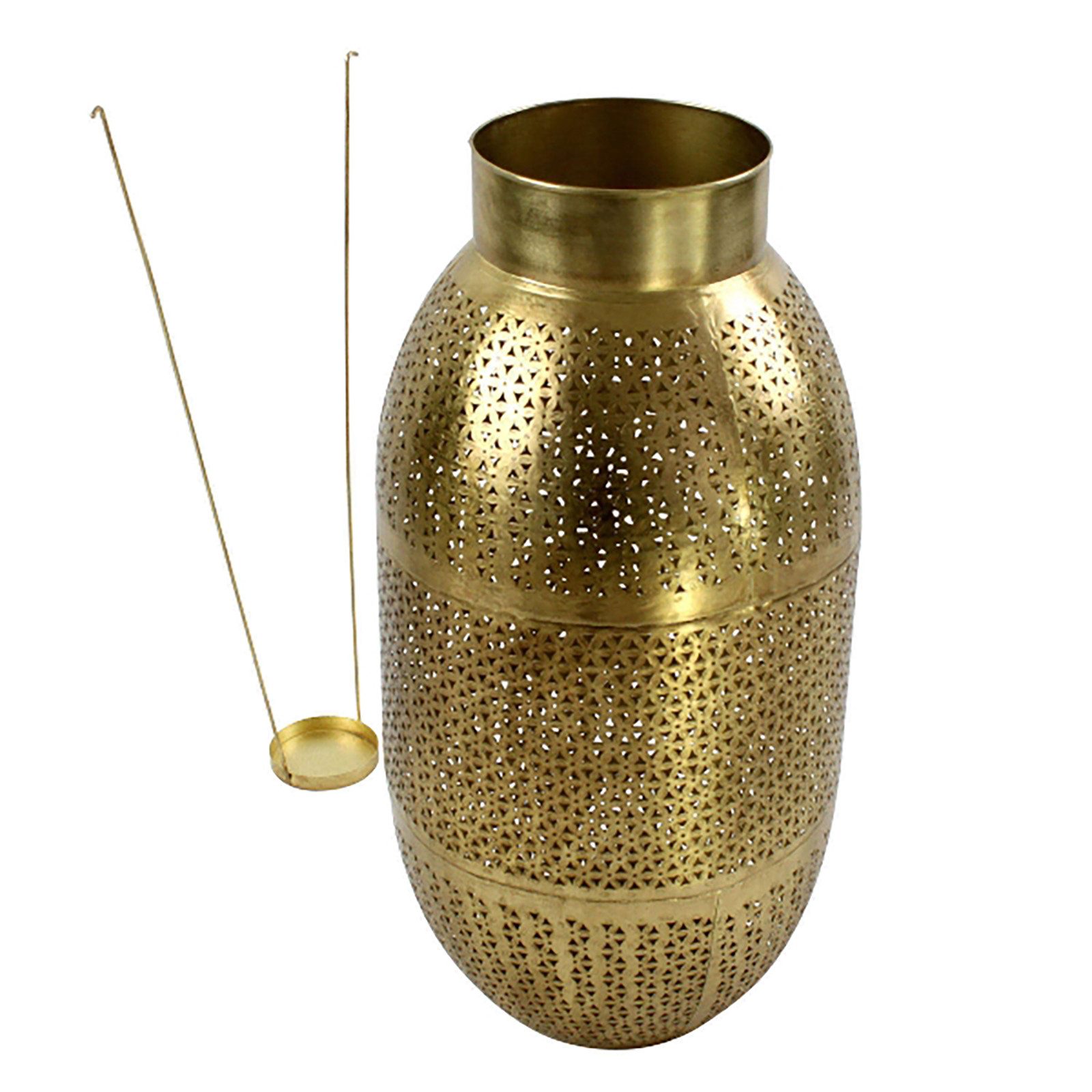 Werner Voß Kerzenlaterne Laterne Damaskus, gold, Metall, 37x72 cm