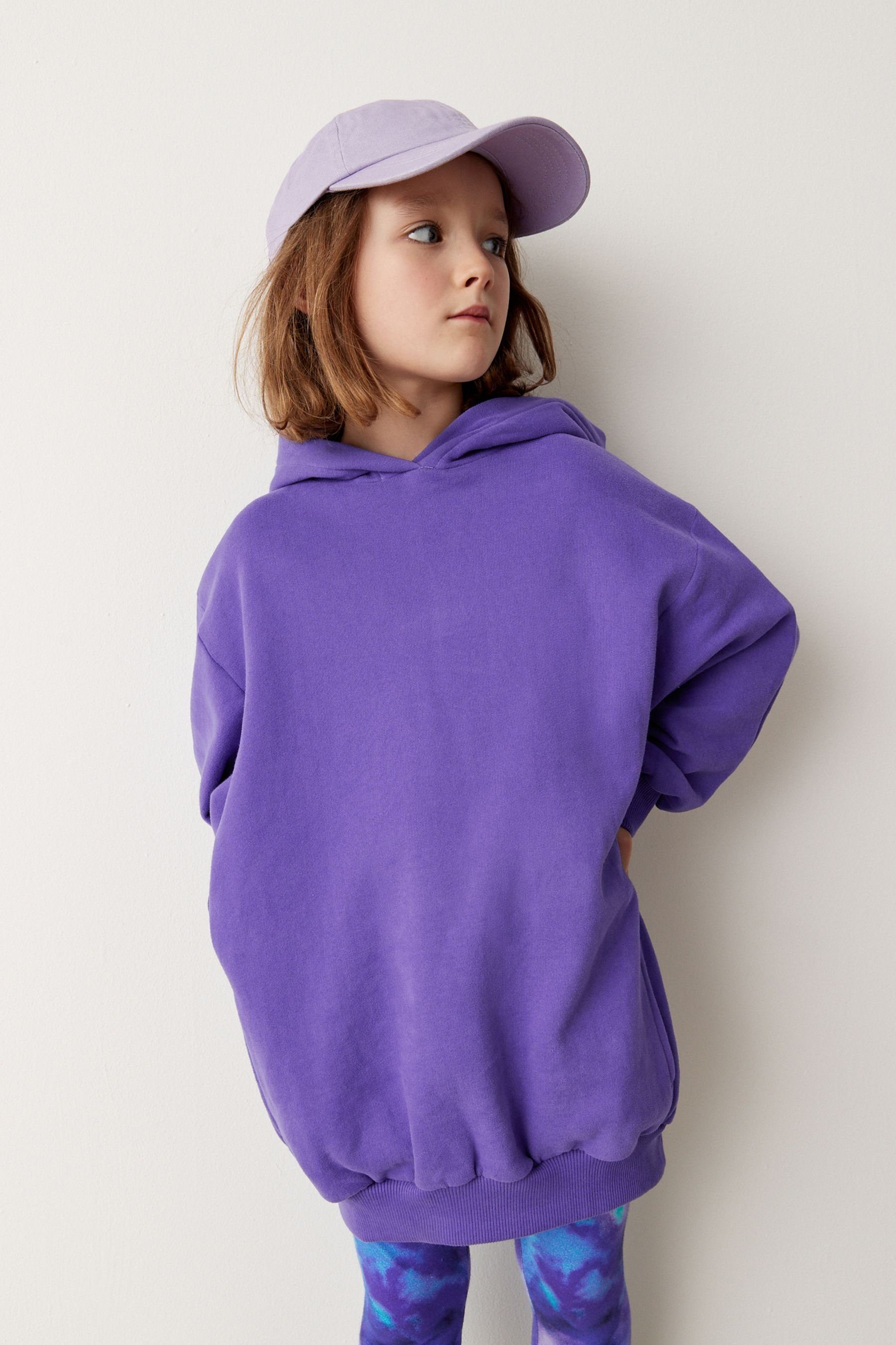 Purple Longsweatshirt Langes Kapuzensweatshirt Next (1-tlg)