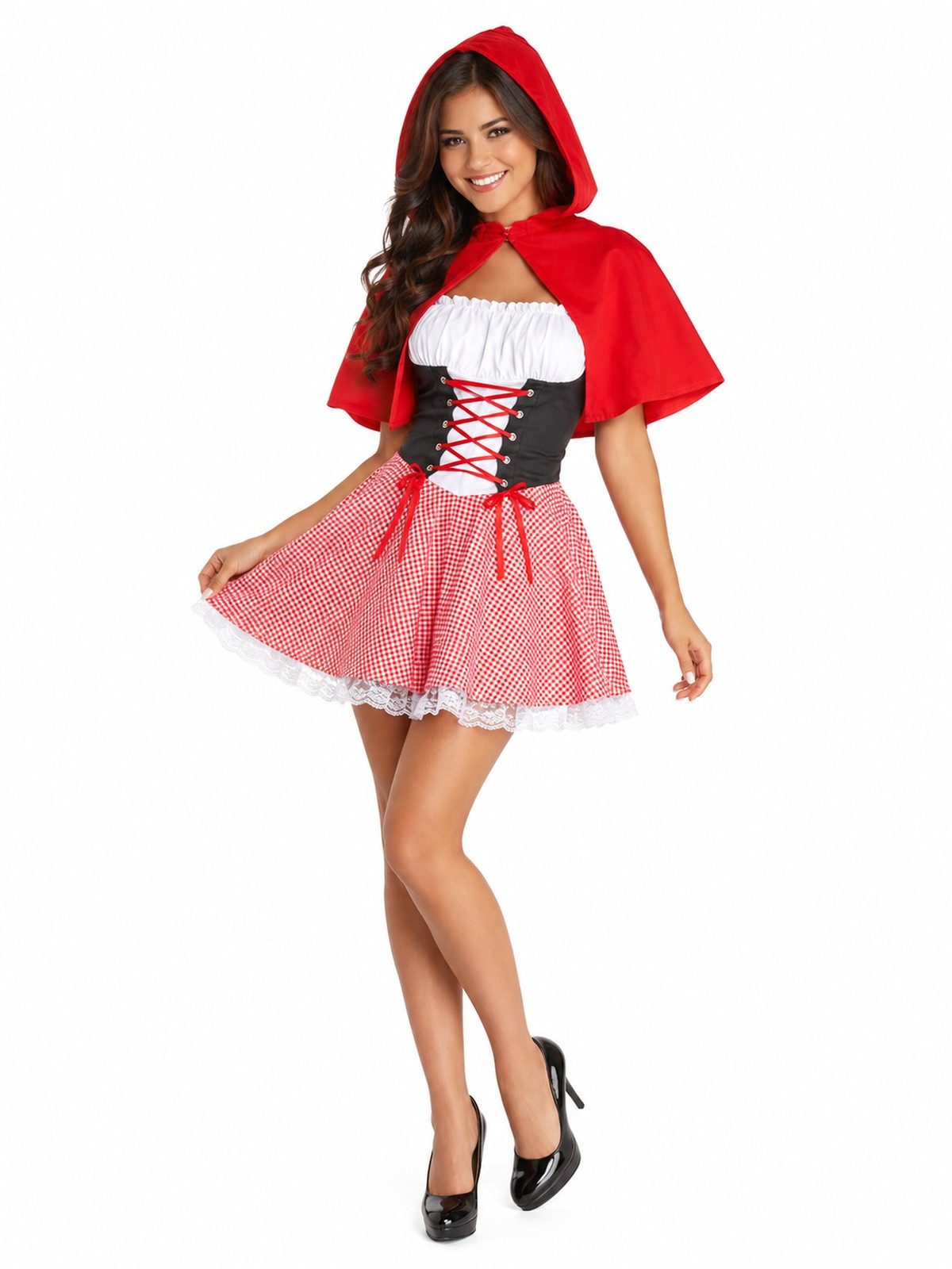 Kostüm Rotkäppchen Kleid und Cape für Damen - Märchenkost