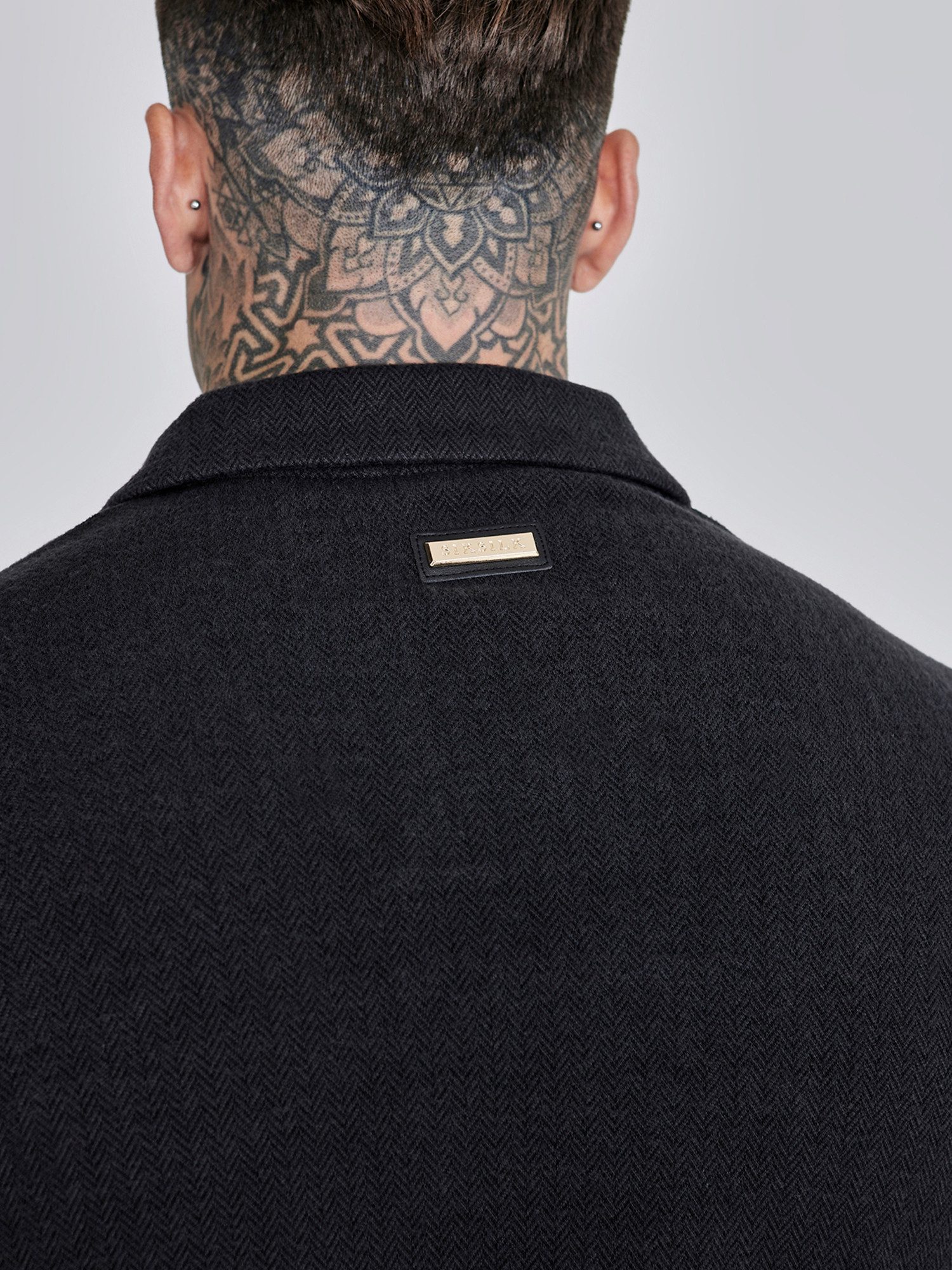 Siksilk Poloshirt SikSilk Herren Schwarzes Smart Polo T-Shirt günstig online kaufen