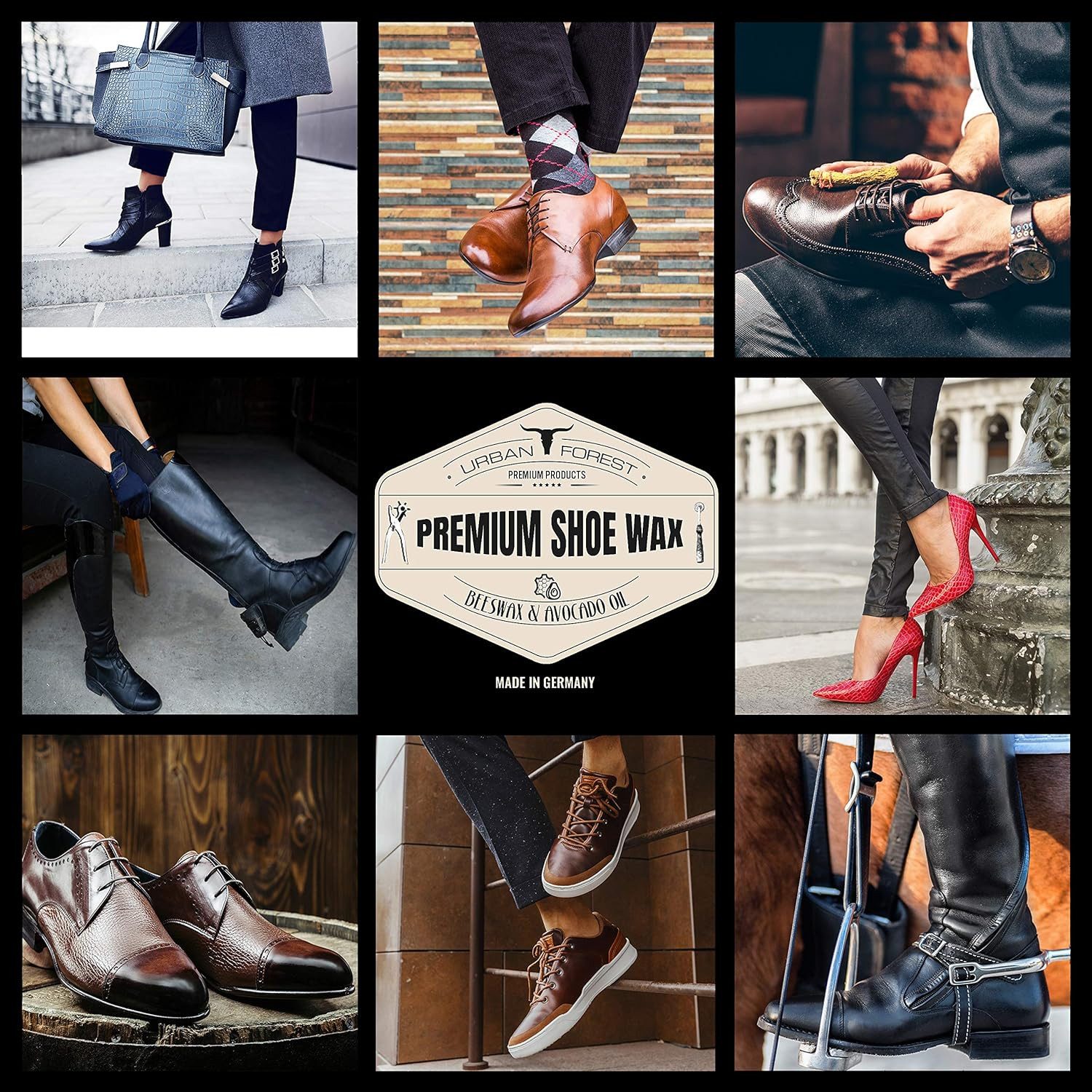 URBAN FOREST Schuhcreme Schuhwachs mit Bienenwachs & Avocado-Öl 250ml Schuhcreme (1 St)